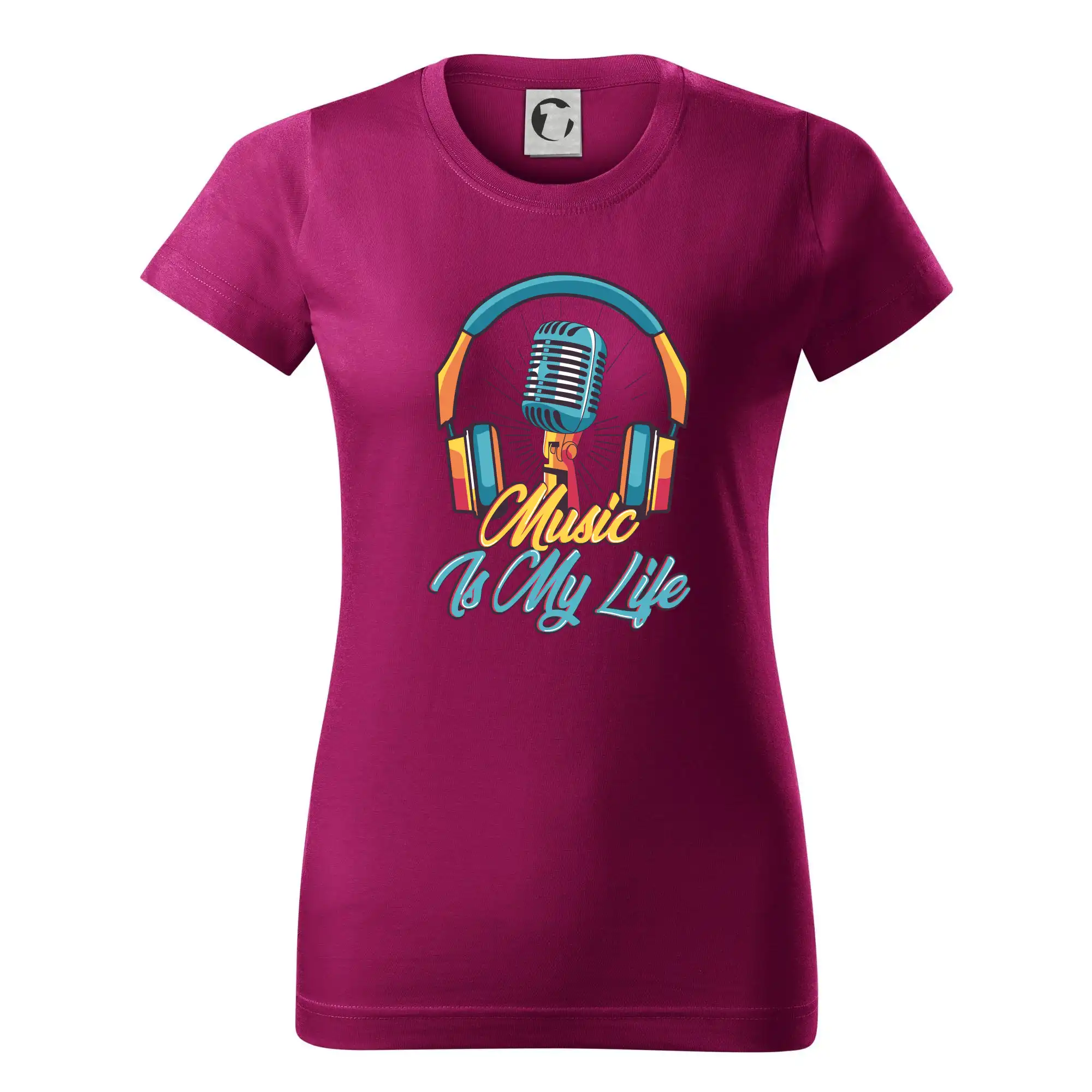 Music is my life slúchadlá - Dámske tričko basic - ľahko voľnejšie a dlhšie