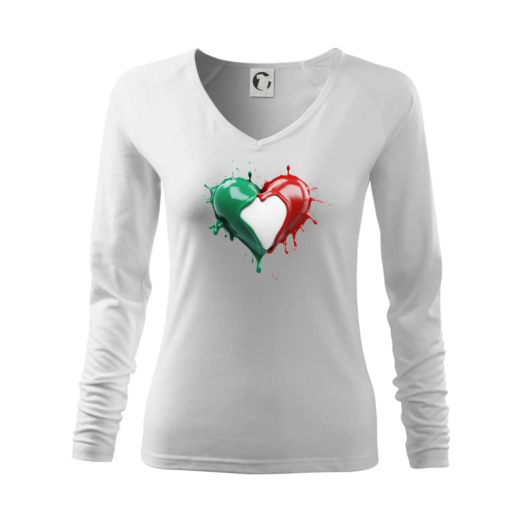 Motívy štátnych vlajok - Srdce rozprsknuté - Talianske farby - Tričko dámske Elegance