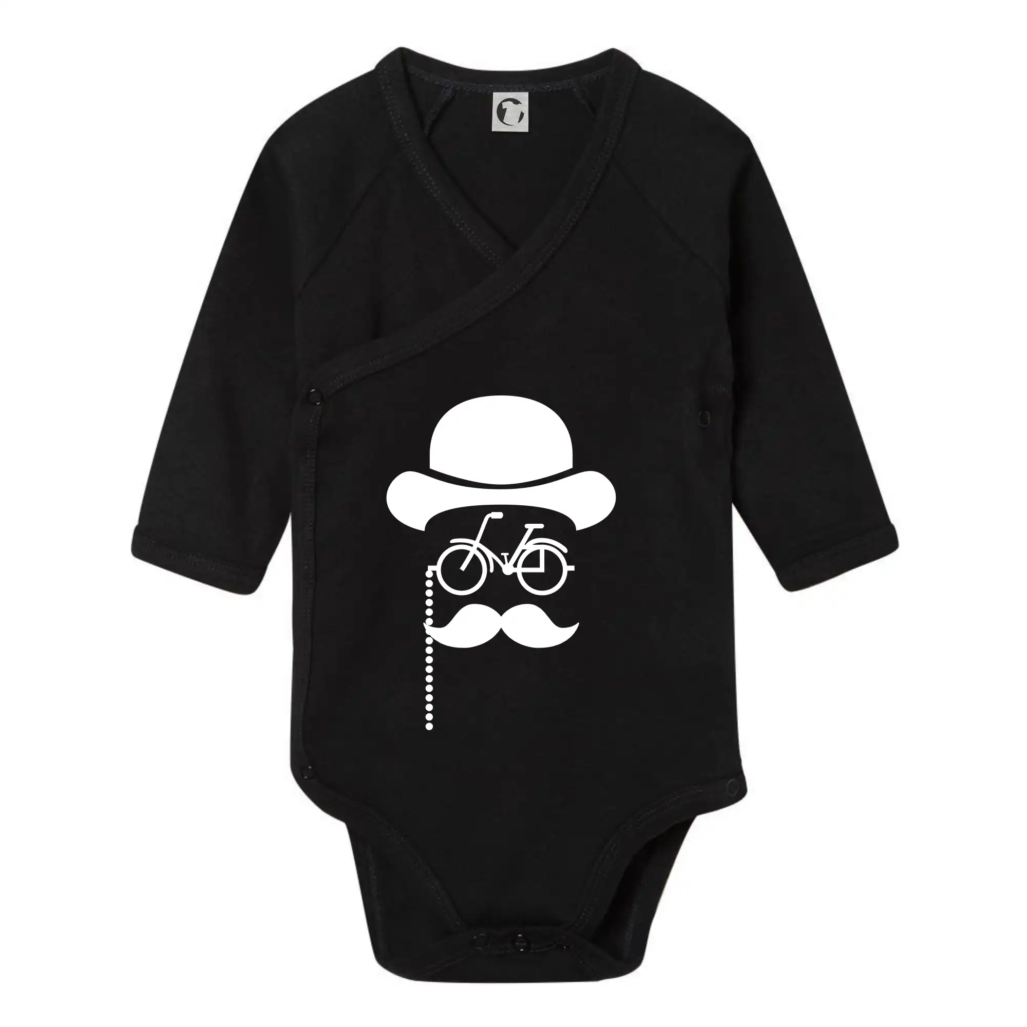 Tričká s fúzikmi - Mustache bicykel - Body zavinovacie s dlhým rukávom