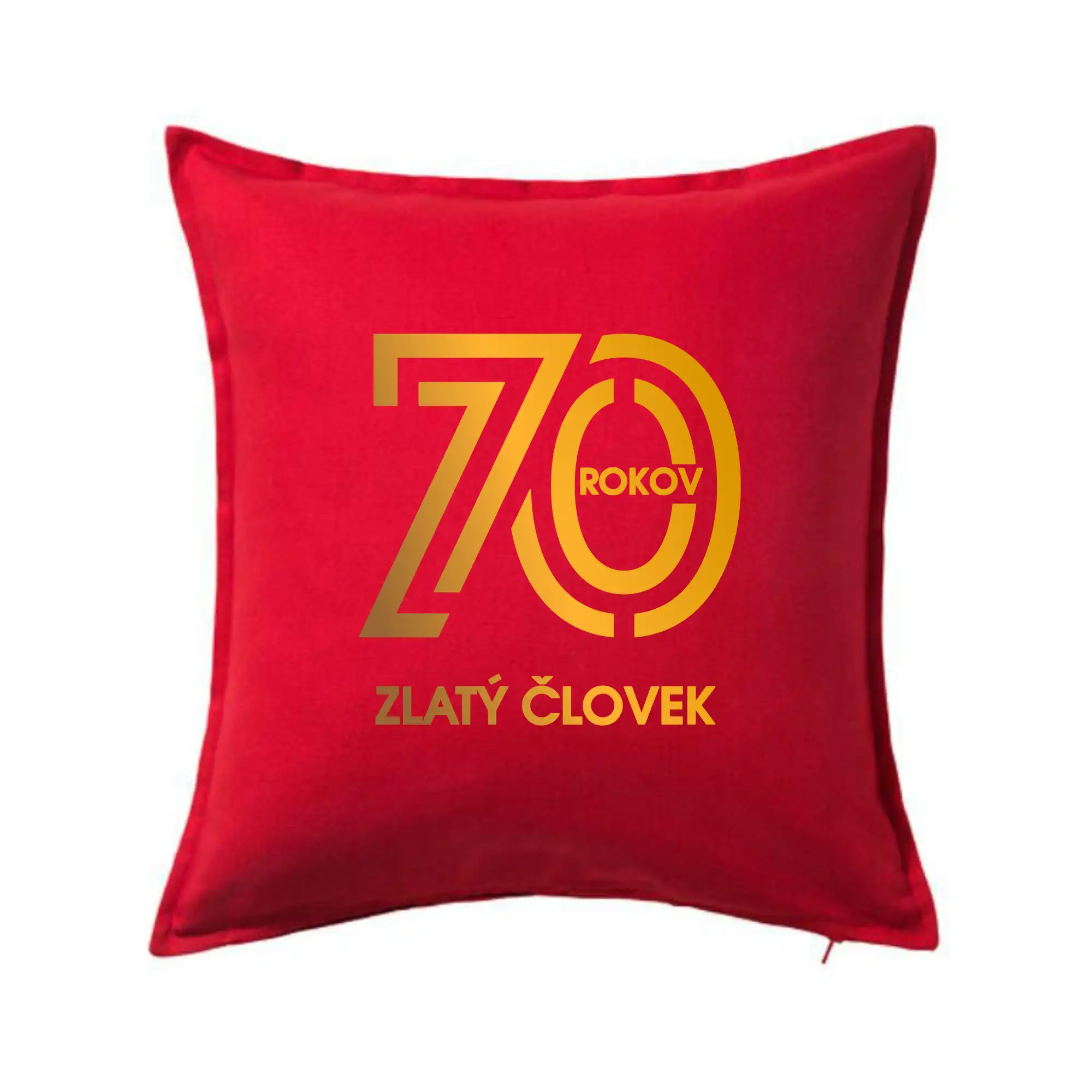 Tričká k narodeninám - 70 rokov zlatý človek - Vankúš 50x50