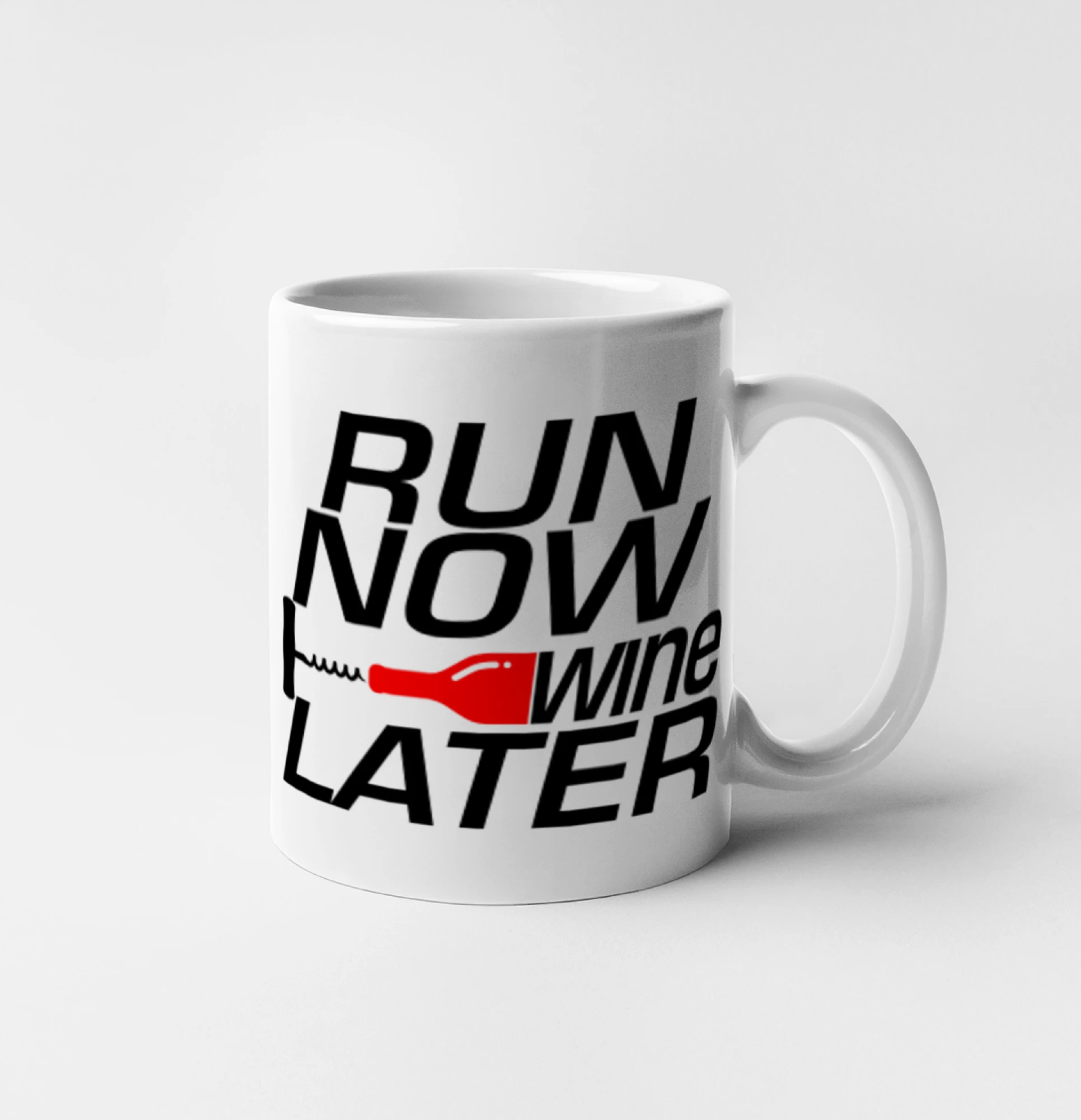 Tričká pre bežcov - Run now Wine later - Hrnček 