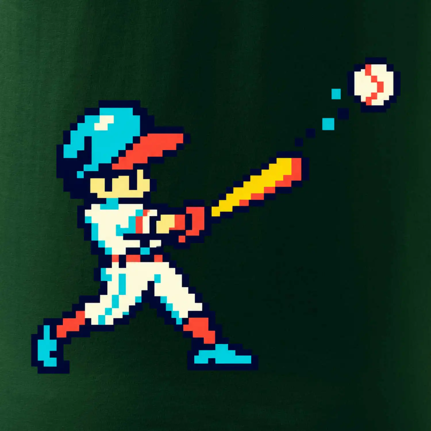 Baseballový hráč pixel art