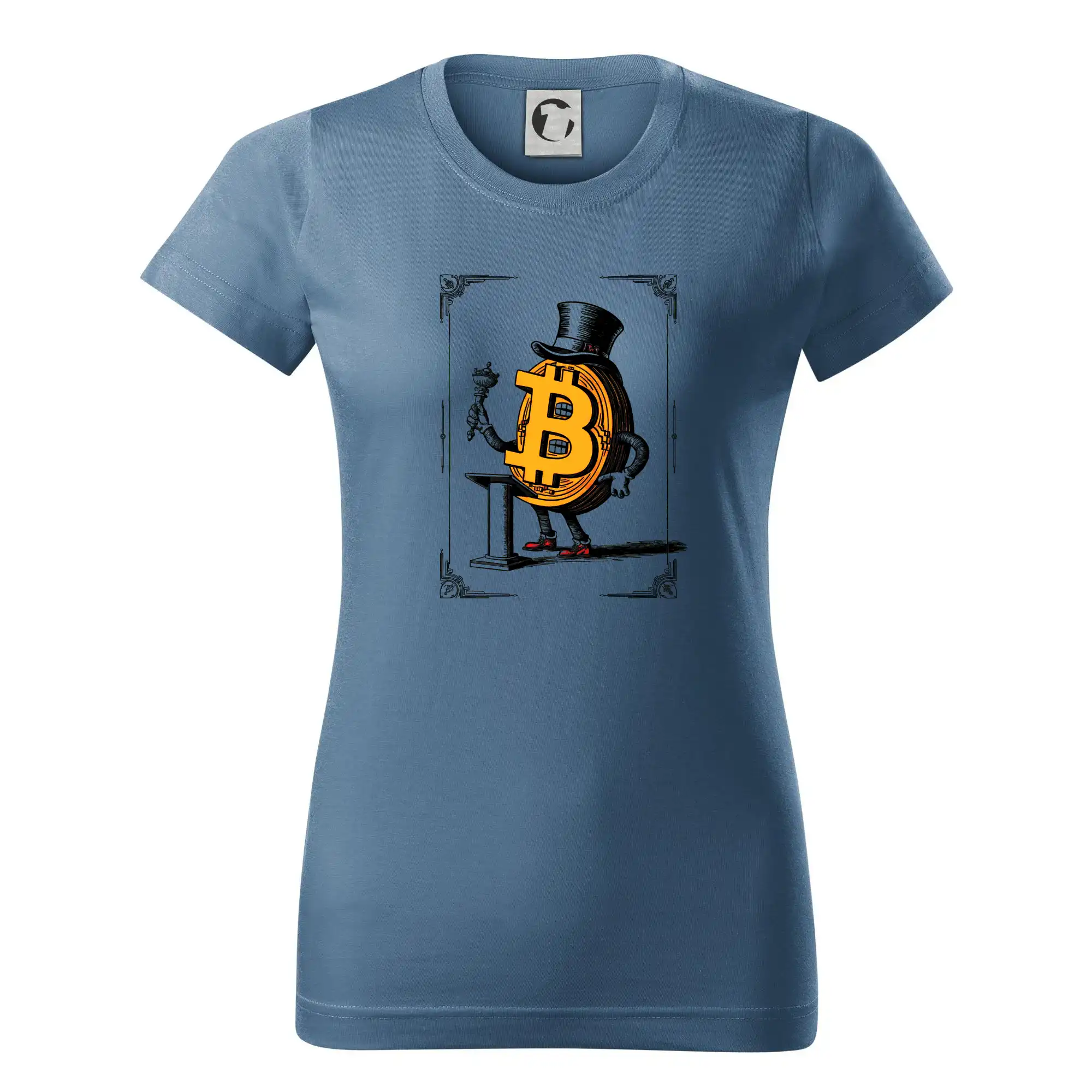 Oldschool bitcoin - Dámske tričko basic - ľahko voľnejšie a dlhšie