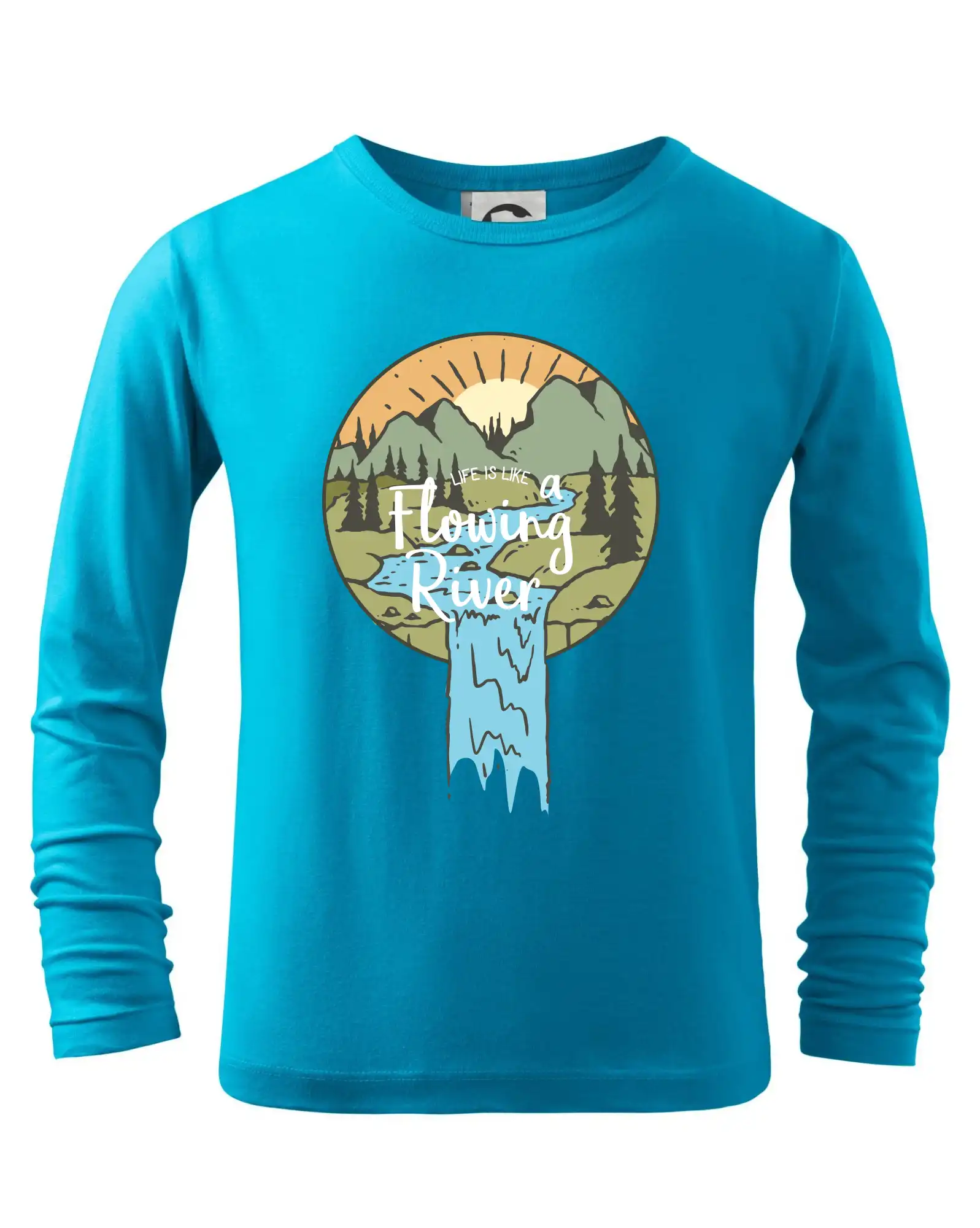 Vodácke tričká - Life is like a Flowing river - Tričko detské Long Sleeve