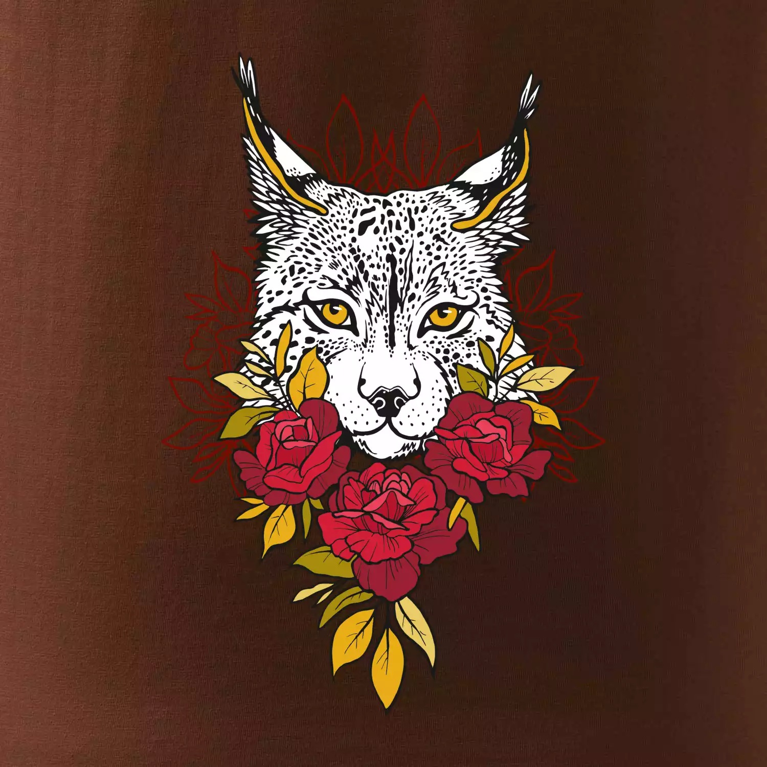 Rys s červenými ružami (Pecka design)