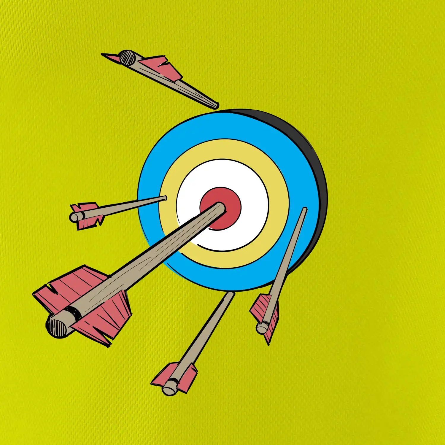 Šípy v barevném terči