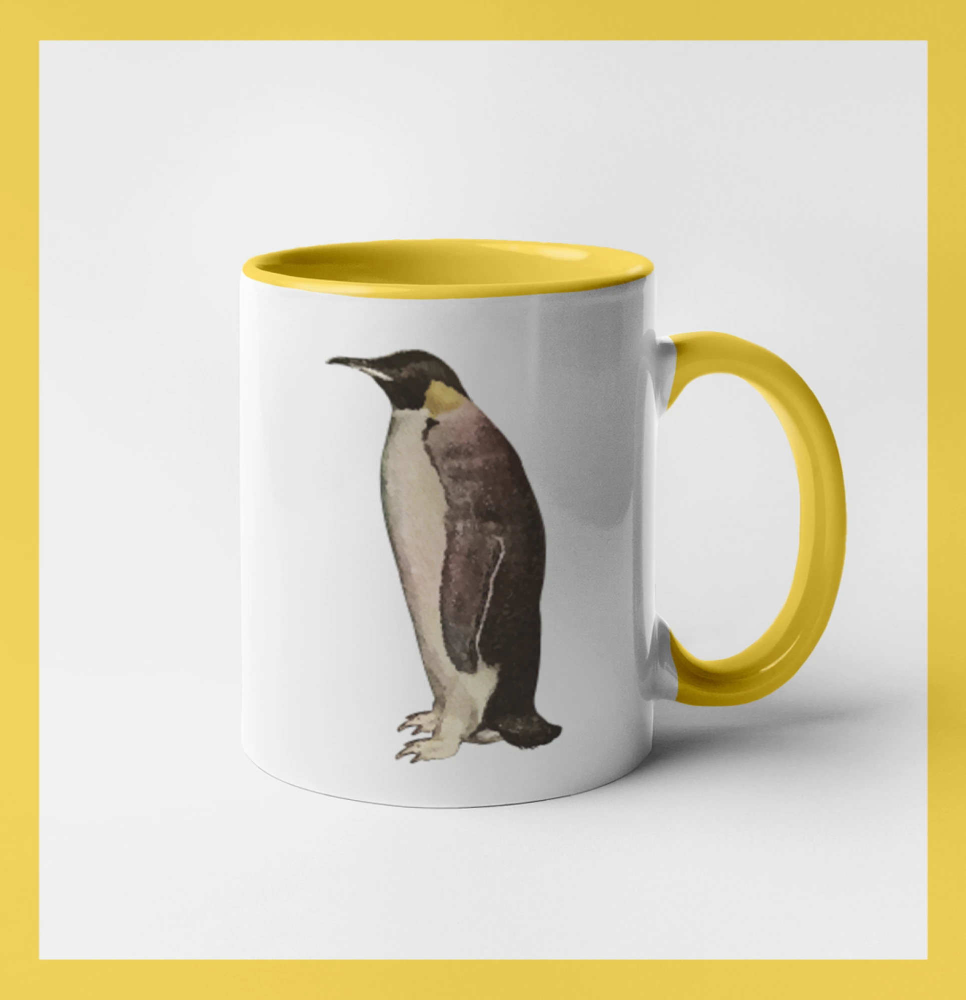 Tučňák kreslený vodovými barvami