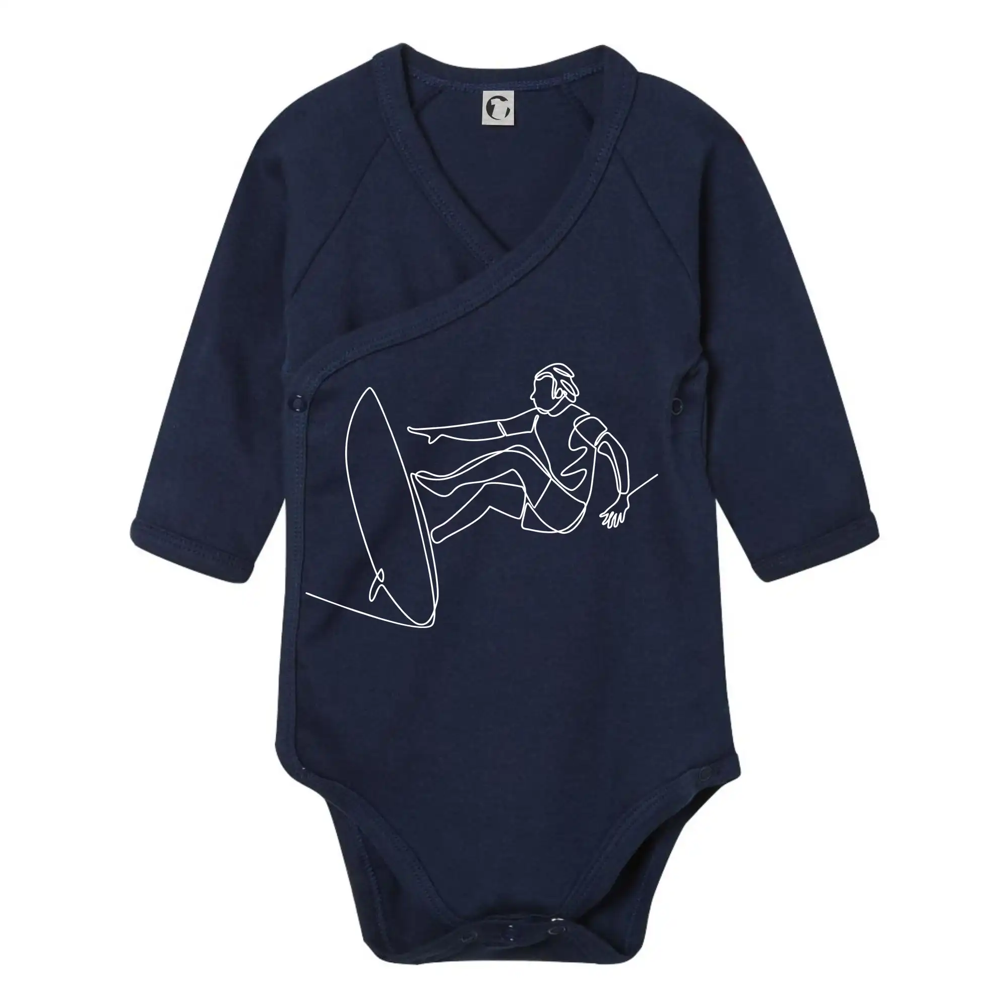 Surfař na vlně jedním tahem