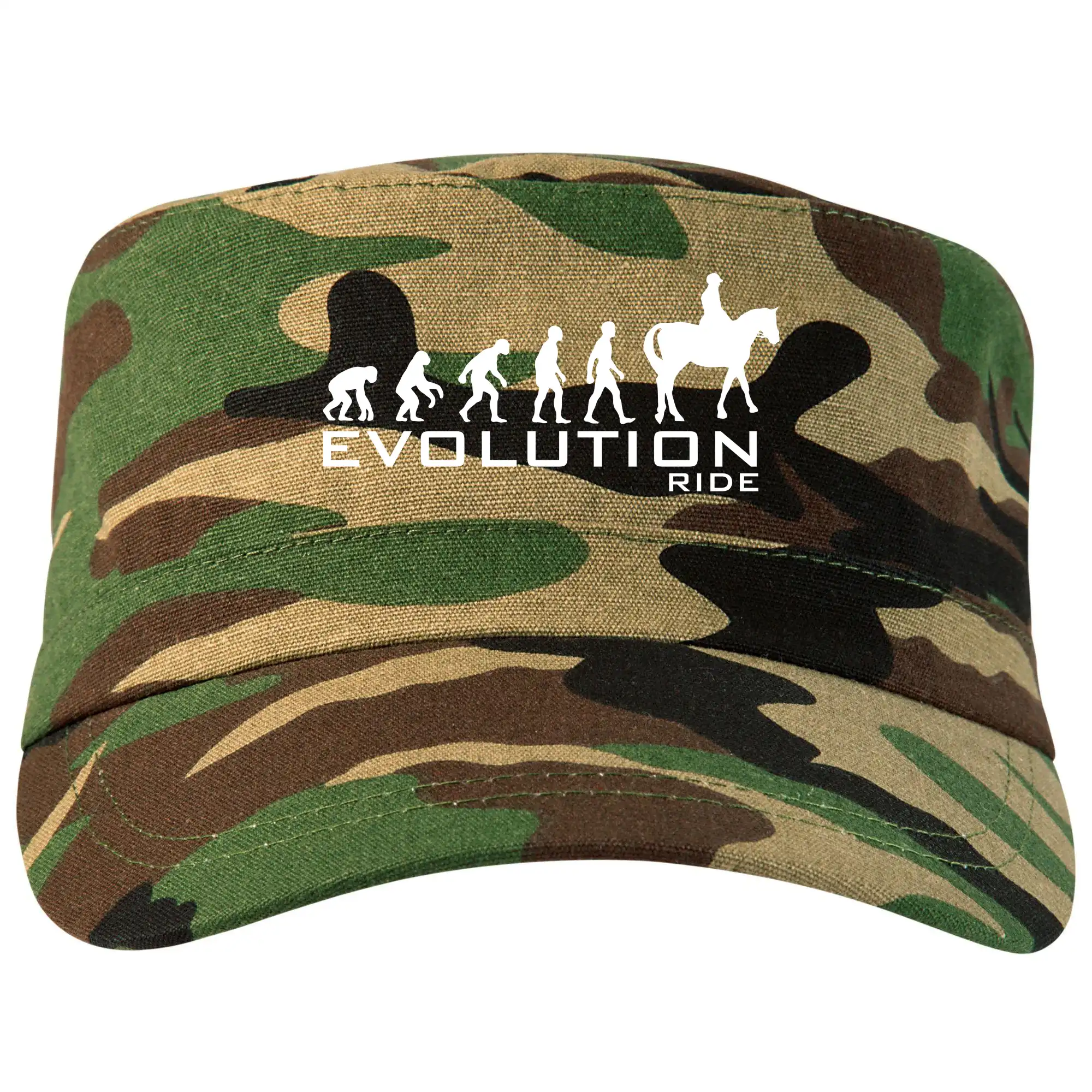 Tričká s potlačou evolúcia - Evolúcia Ride horse - Šiltovka CAMO