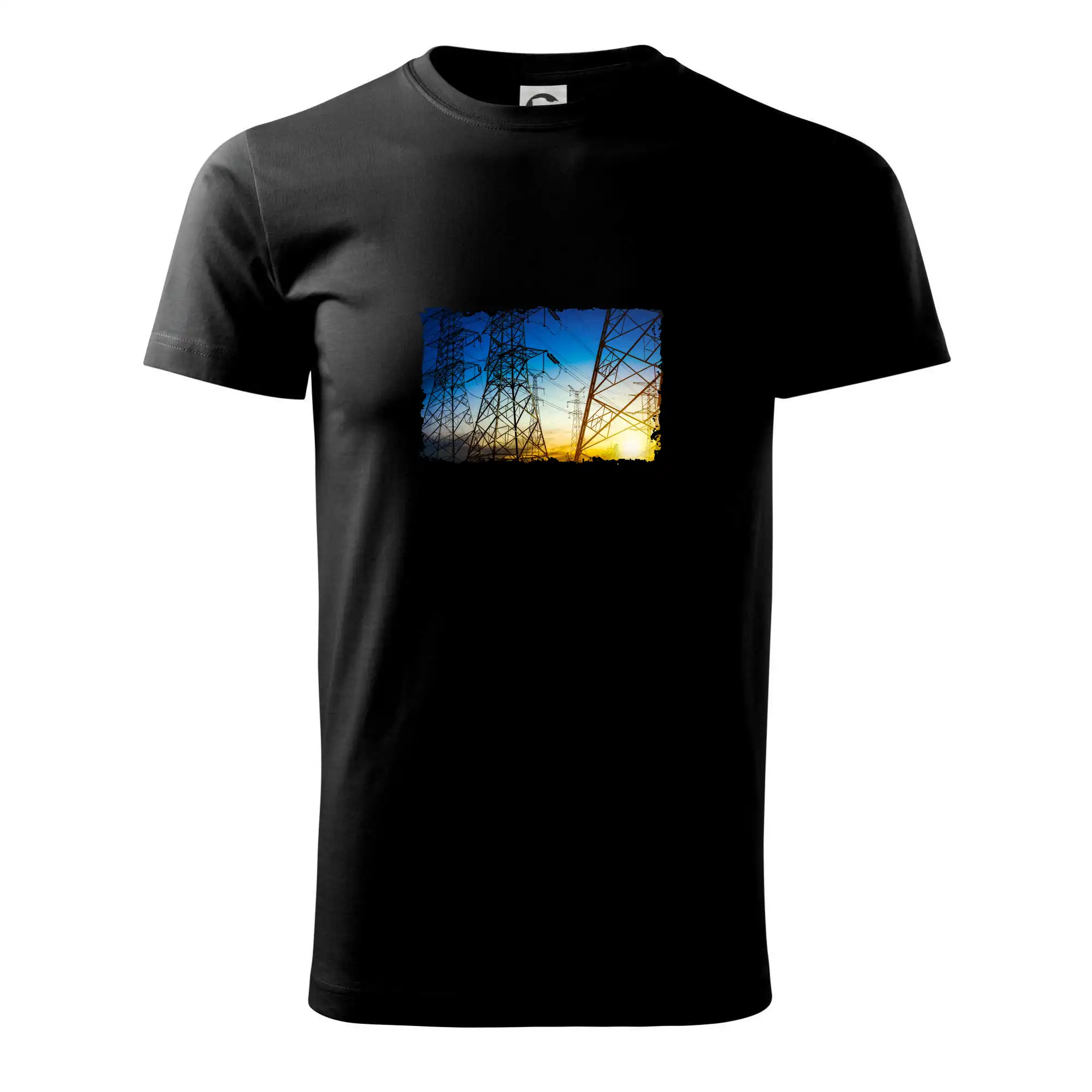 Vtipné tričká do práce - Fotka stožiarov vysokého napätia - Tričko extra veľké  (5-8XL)