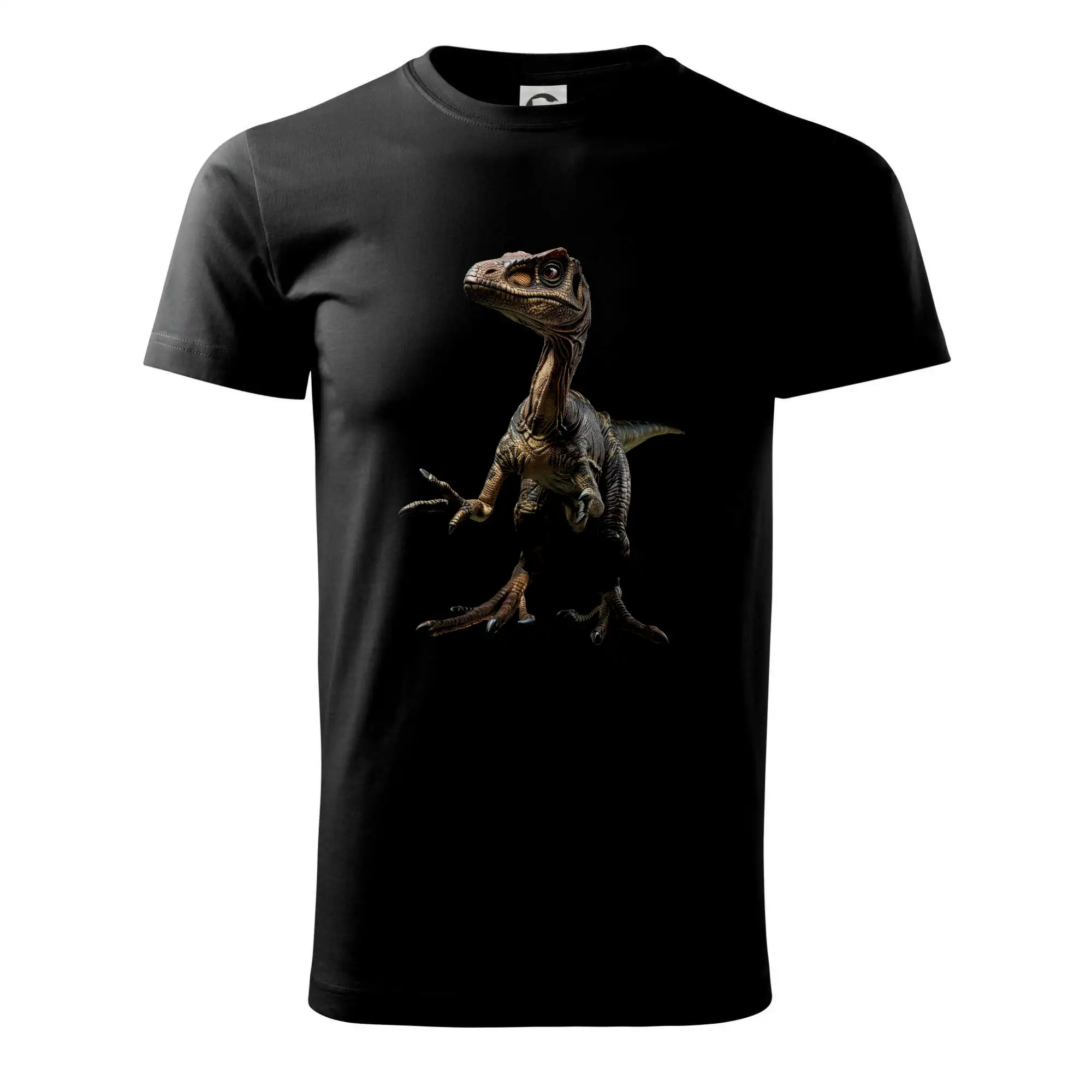 Tričká so zvieratami - Velociraptor čierna fotka - Tričko extra veľké  (5-8XL)
