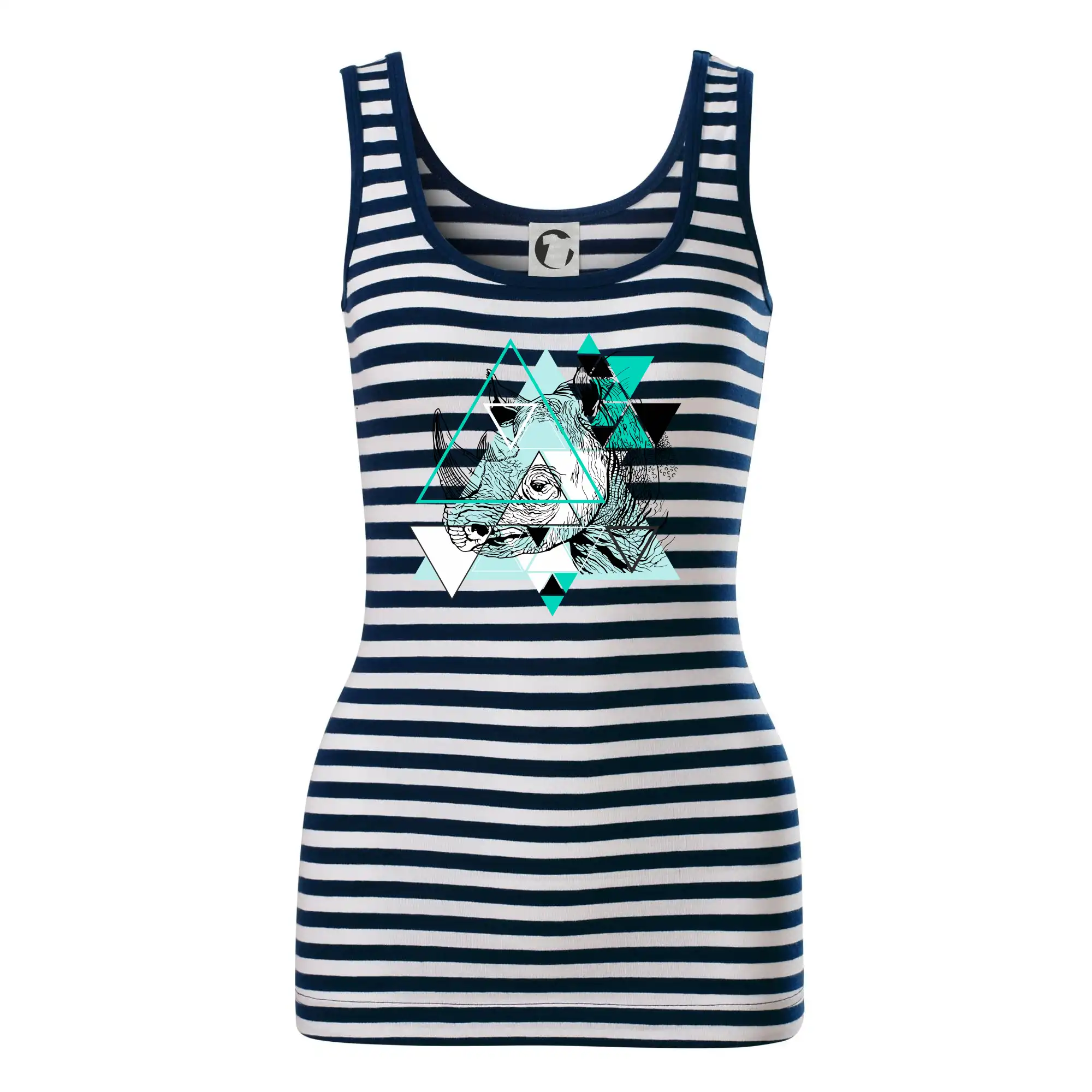 Tričká so zvieratami - Biely nosorožec (Pecka design) - Sailor tielko na vodu