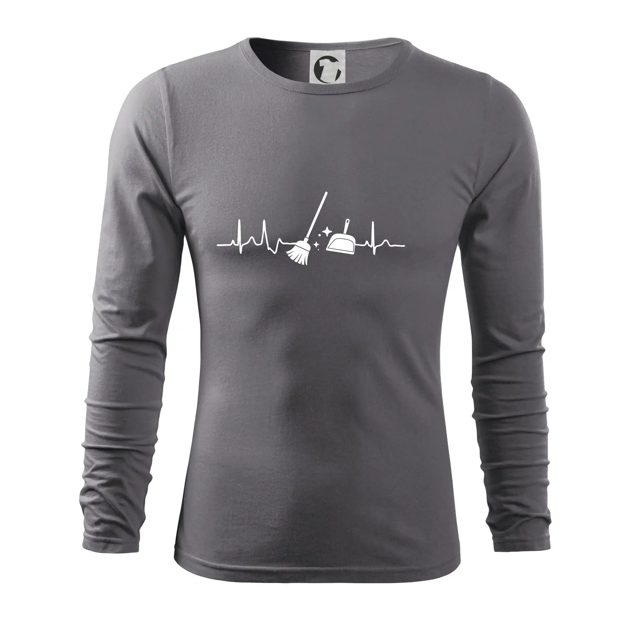 EKG motívy na tričkách a mikinách | Vtipné potlače - EKG zametanie - Tričko s dlhým rukávom FIT-T long sleeve