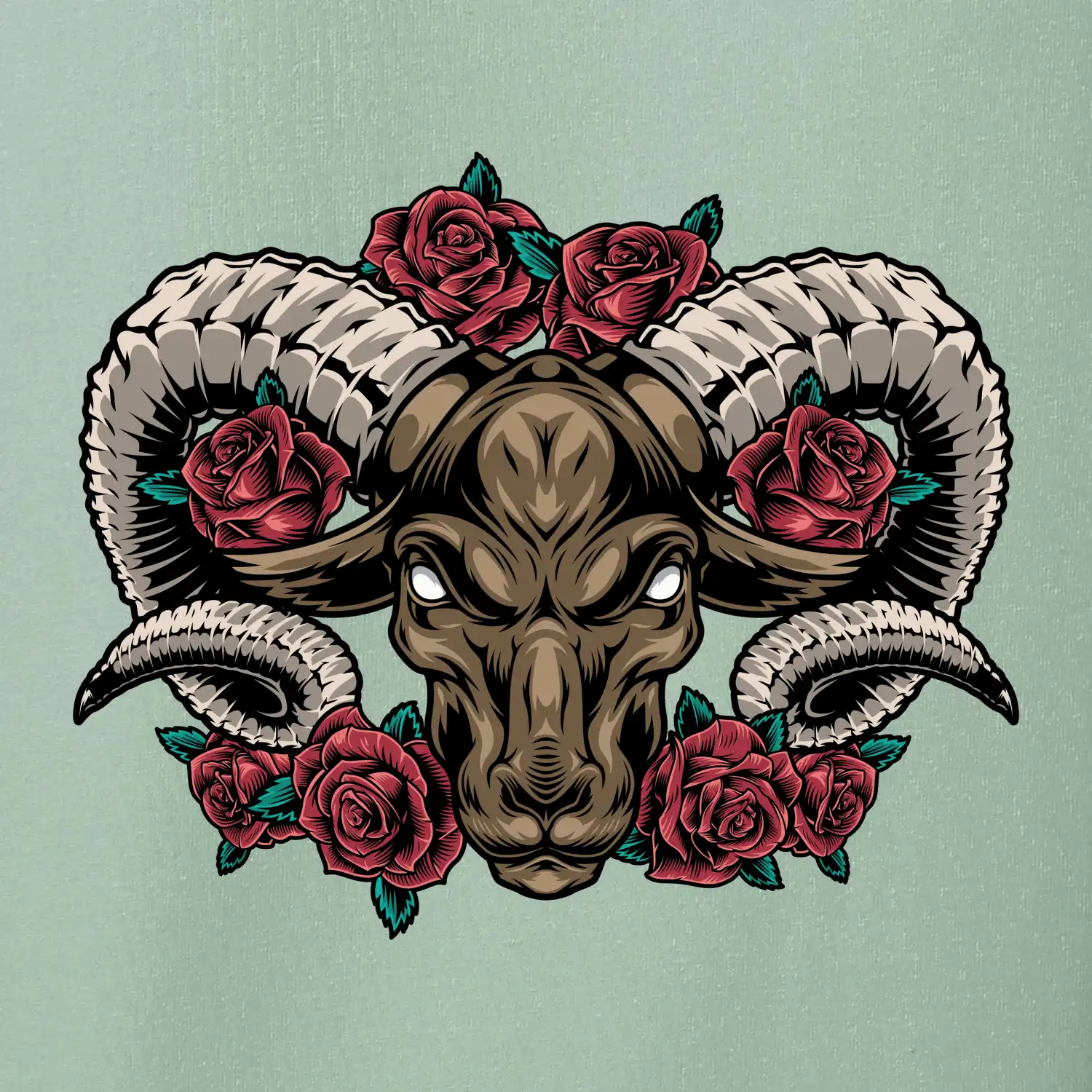 Hlava berana s růžemi