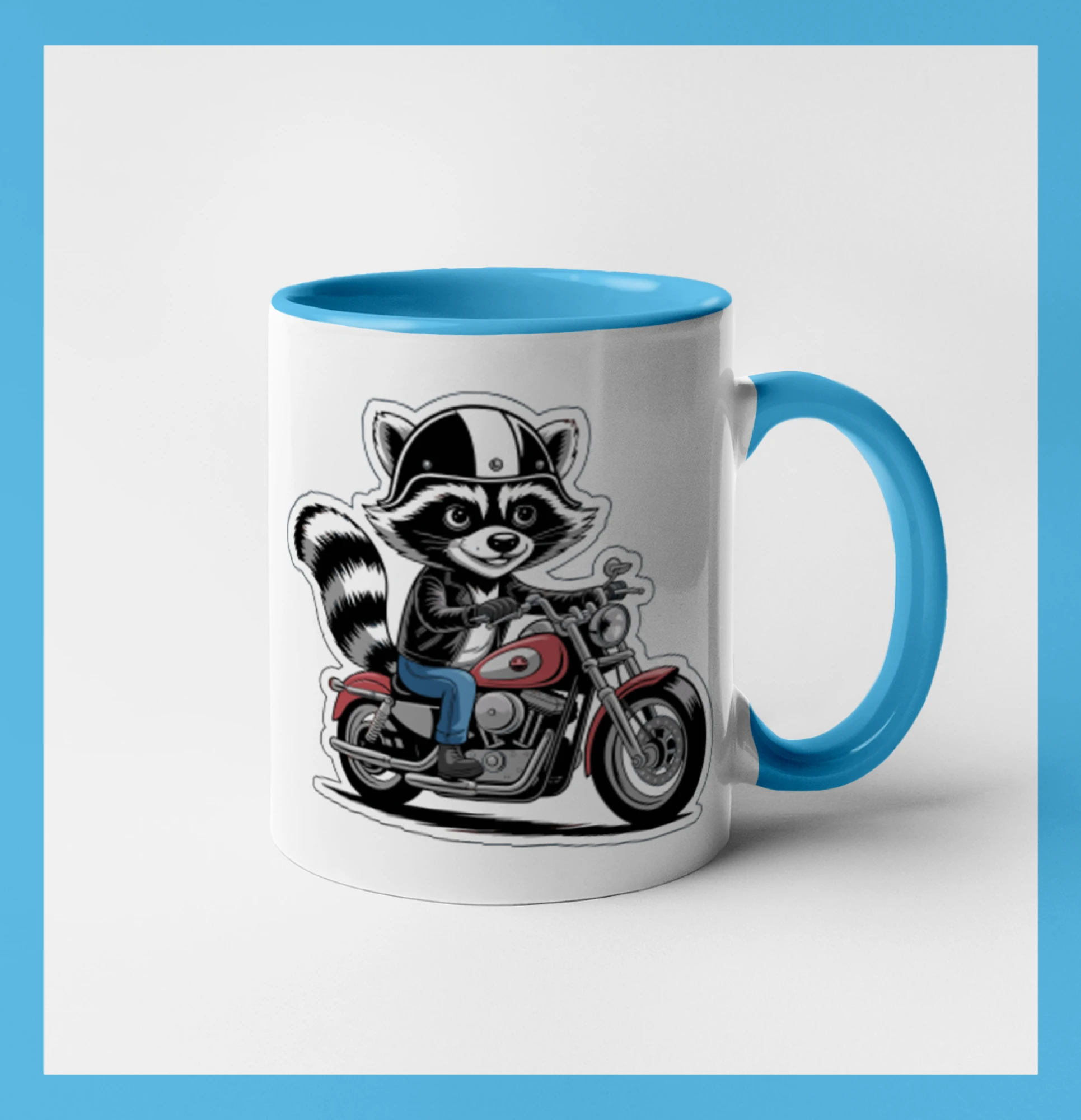 Mýval na motorke kreslený