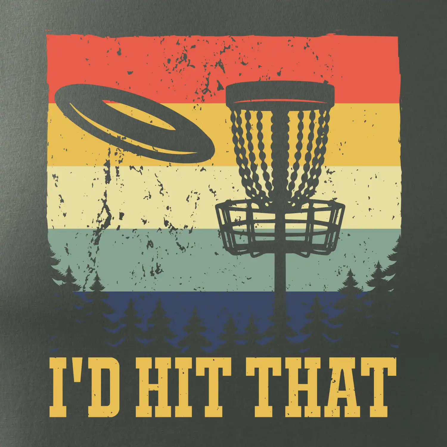 Disc golf player retro vintage