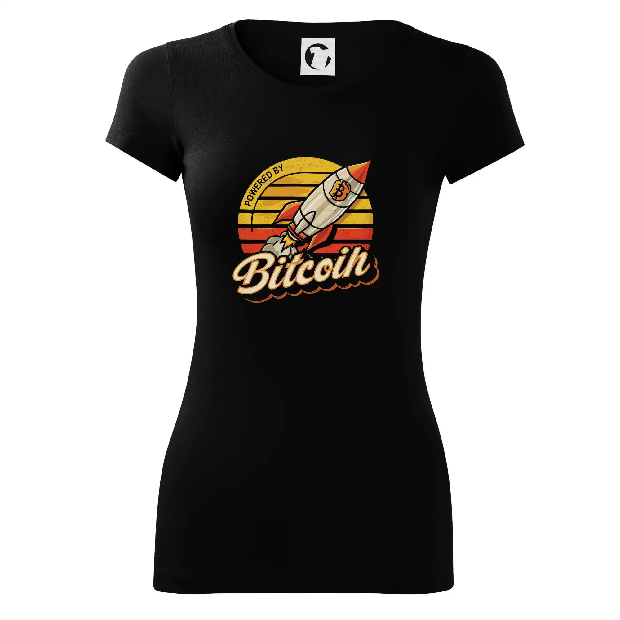 Powered by Bitcoin  bitcoin rocket - Dámske tričko Glance - Priliehavejší strih