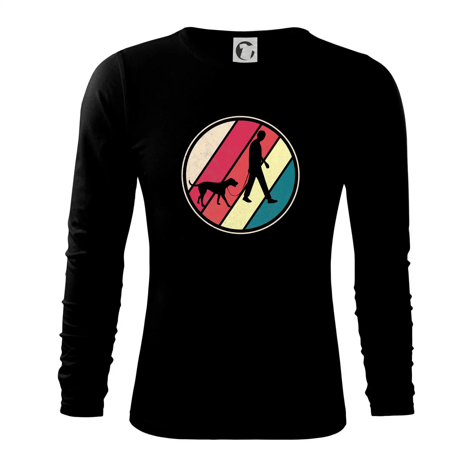 Ostatné psie plemená - Retro kruh - poľovný pes - Tričko s dlhým rukávom FIT-T long sleeve