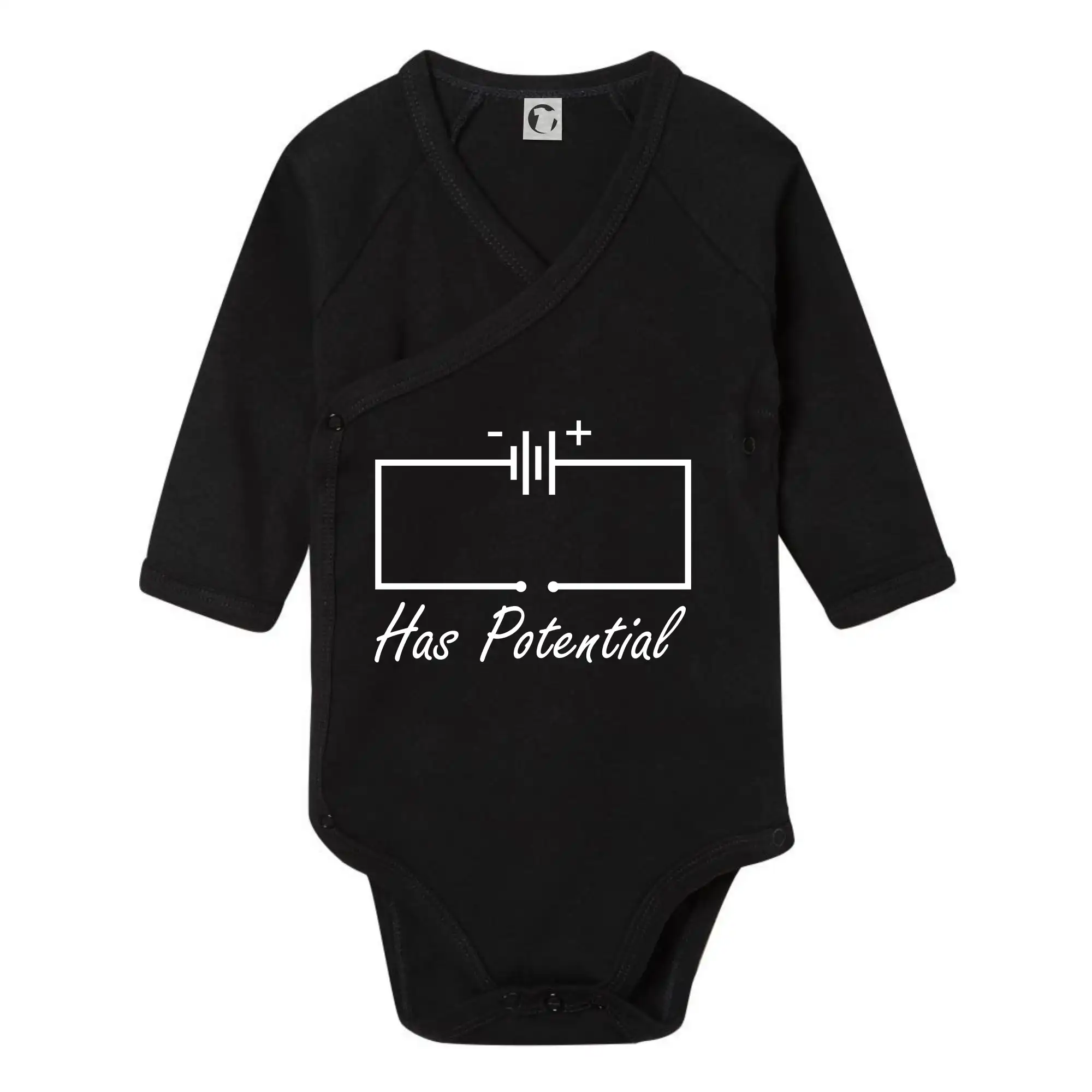 Tričká pre zamilovaných - Has potential - Body zavinovacie s dlhým rukávom