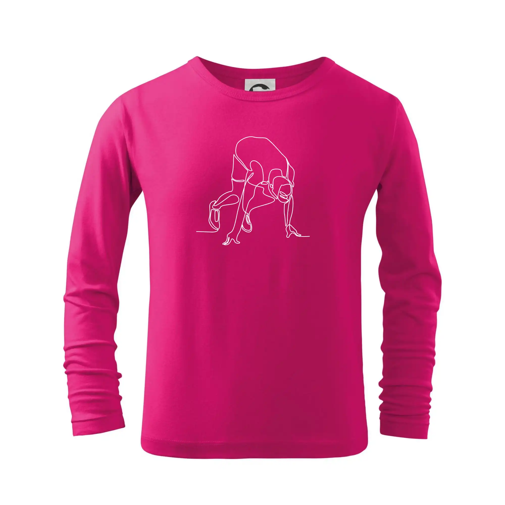 Tričká a mikiny s obrázkami jedným ťahom - Bežec na štarte jedným ťahom - Tričko detské Long Sleeve