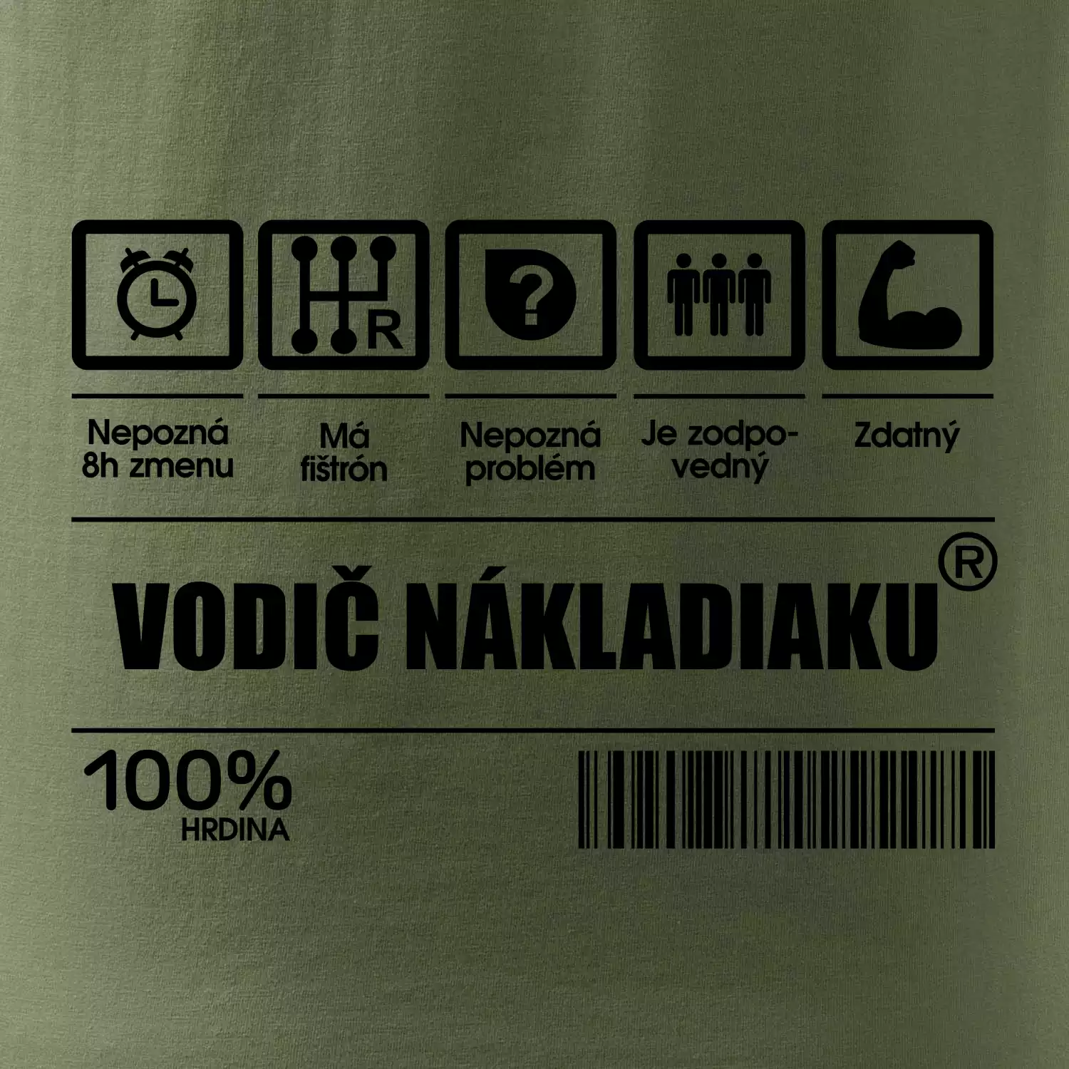Čiarový kód - Vodič nákladiaku