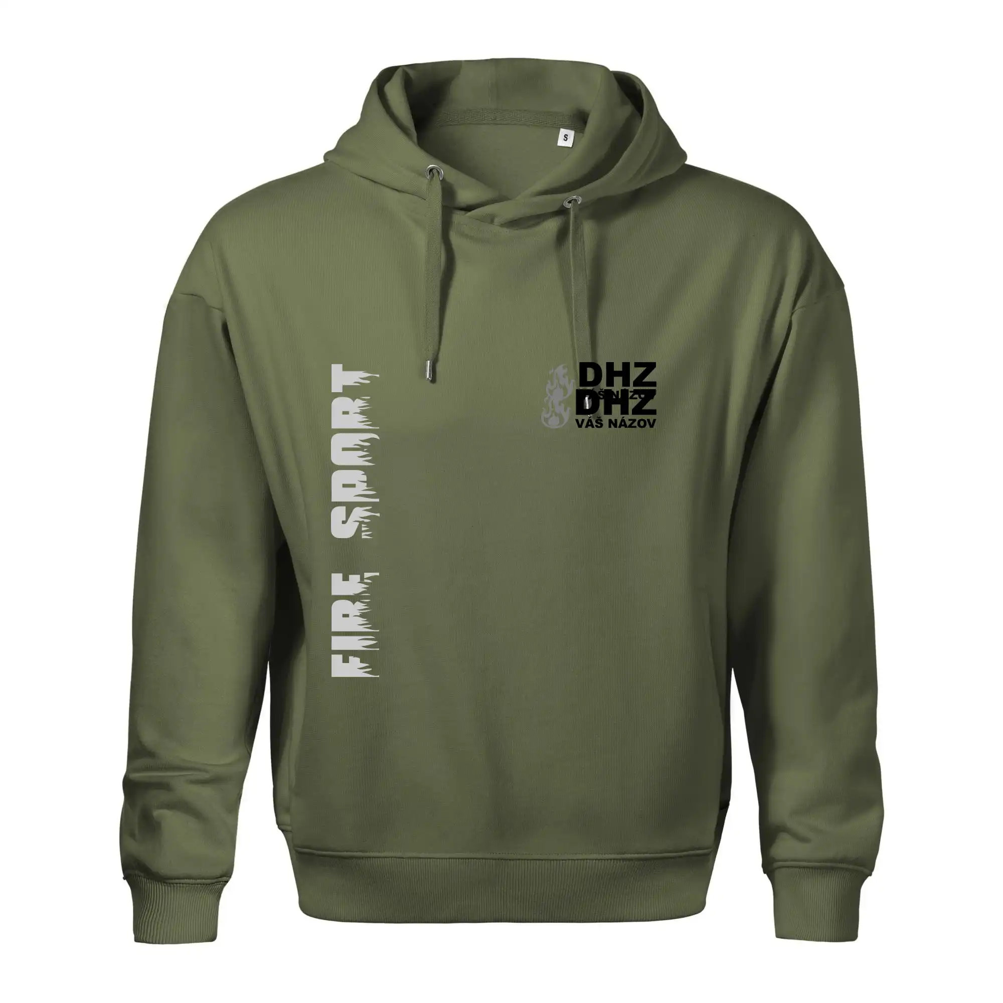 Originálne tričká pre hasičov - DHZ REFLEXNÉ (oheň, firesport, názov zboru - vlastný nápis) - Oversized mikina pánska Moon - kratšia + širšia