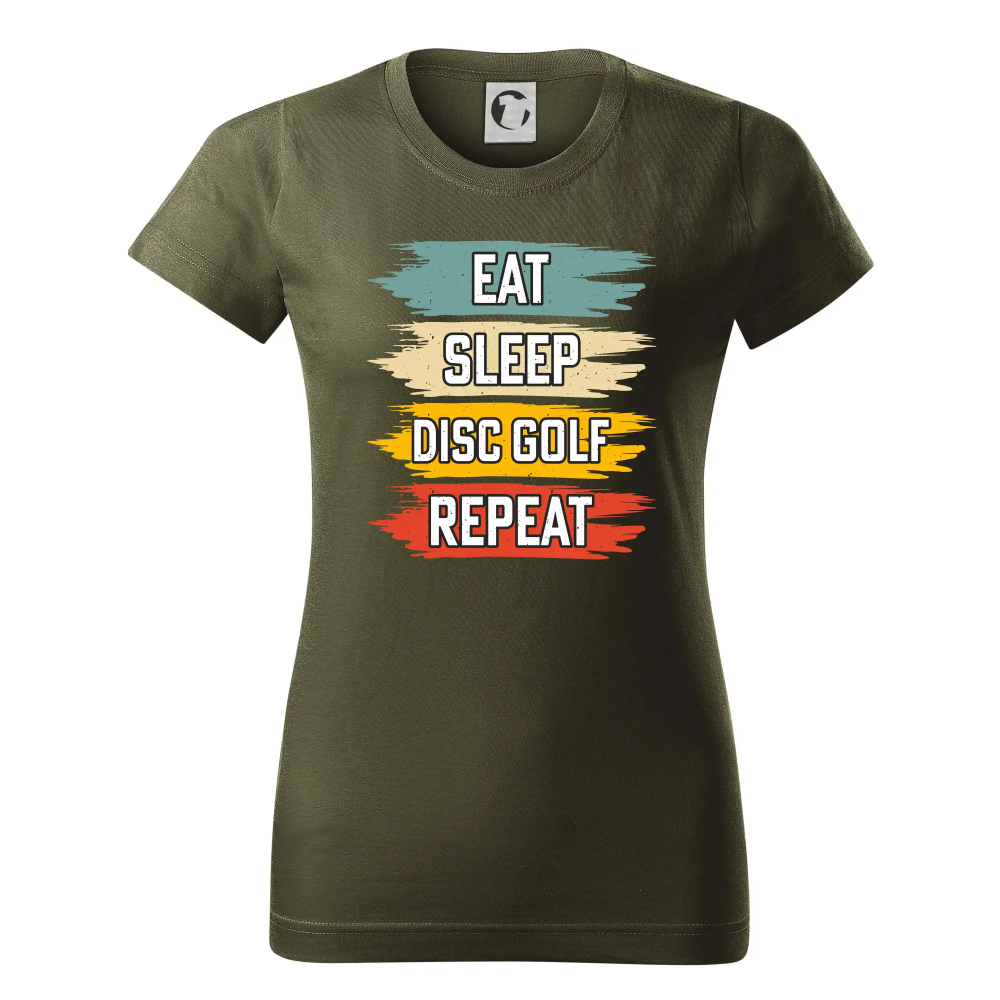 Disc Golf eat sleep barevné - Dámske tričko basic - ľahko voľnejšie a dlhšie
