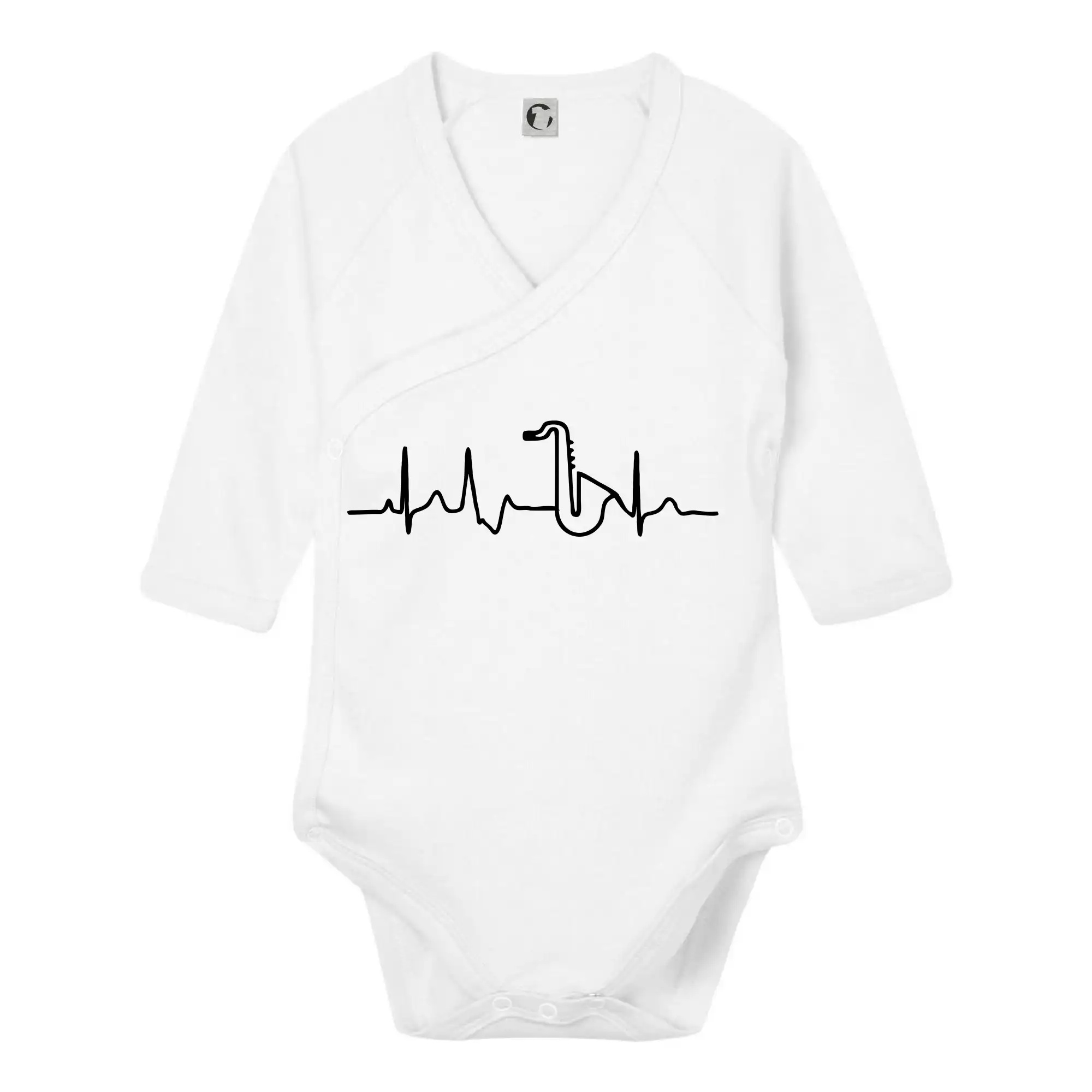 Saxofón ekg - Body zavinovacie s dlhým rukávom