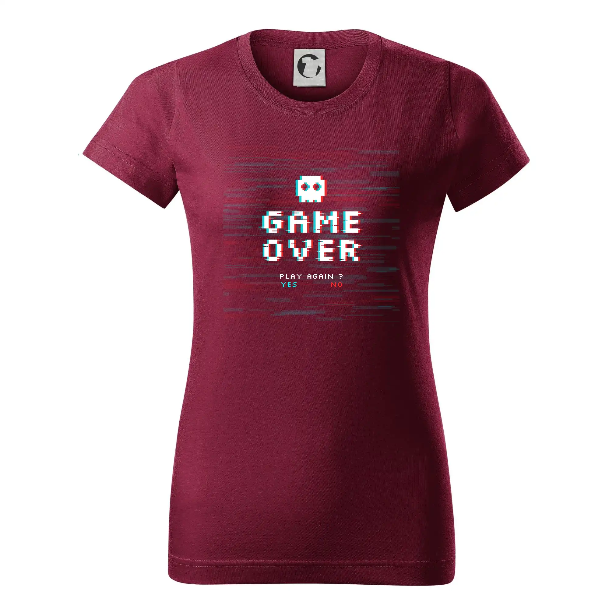 Tričká pre ajťákov - Game over play again - Dámske tričko basic - ľahko voľnejšie a dlhšie