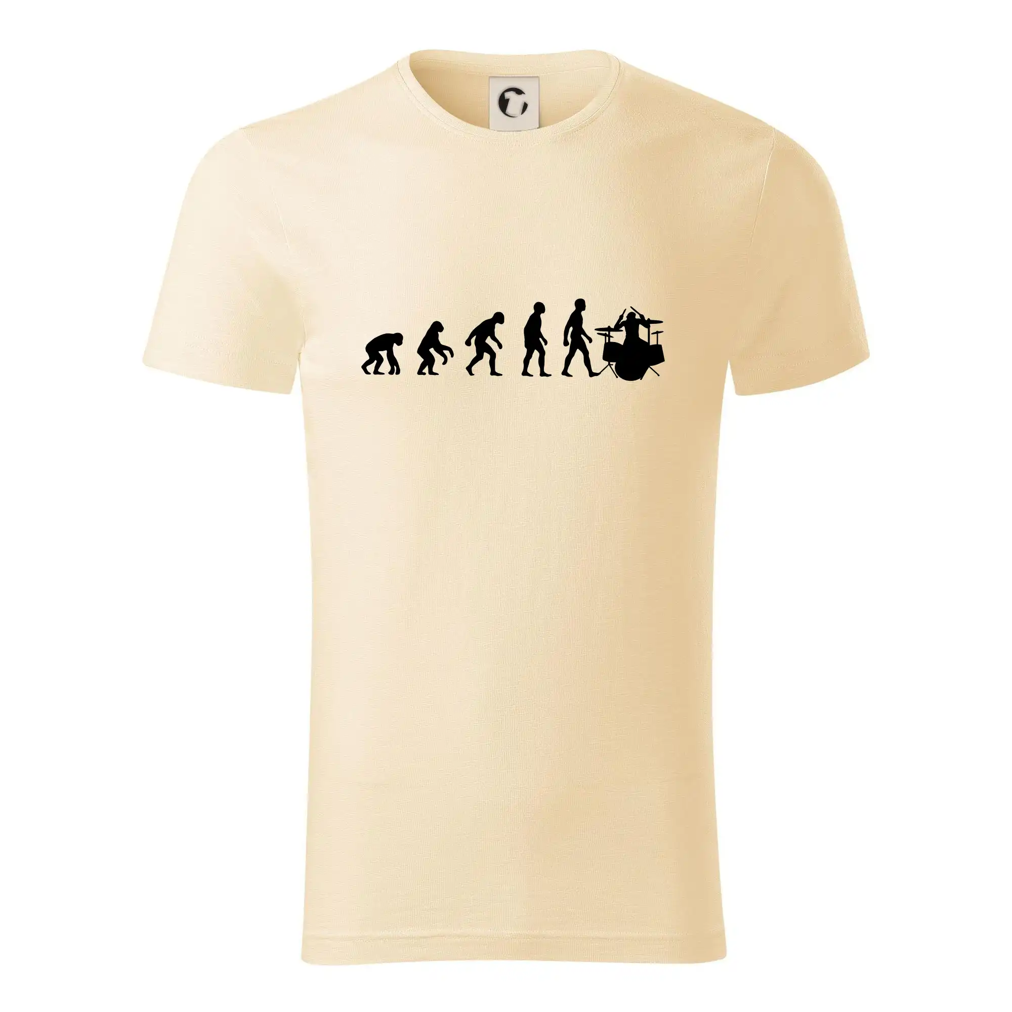 Tričká s potlačou evolúcia - Evolúcia bubeník - Tričko z organickej bavlny