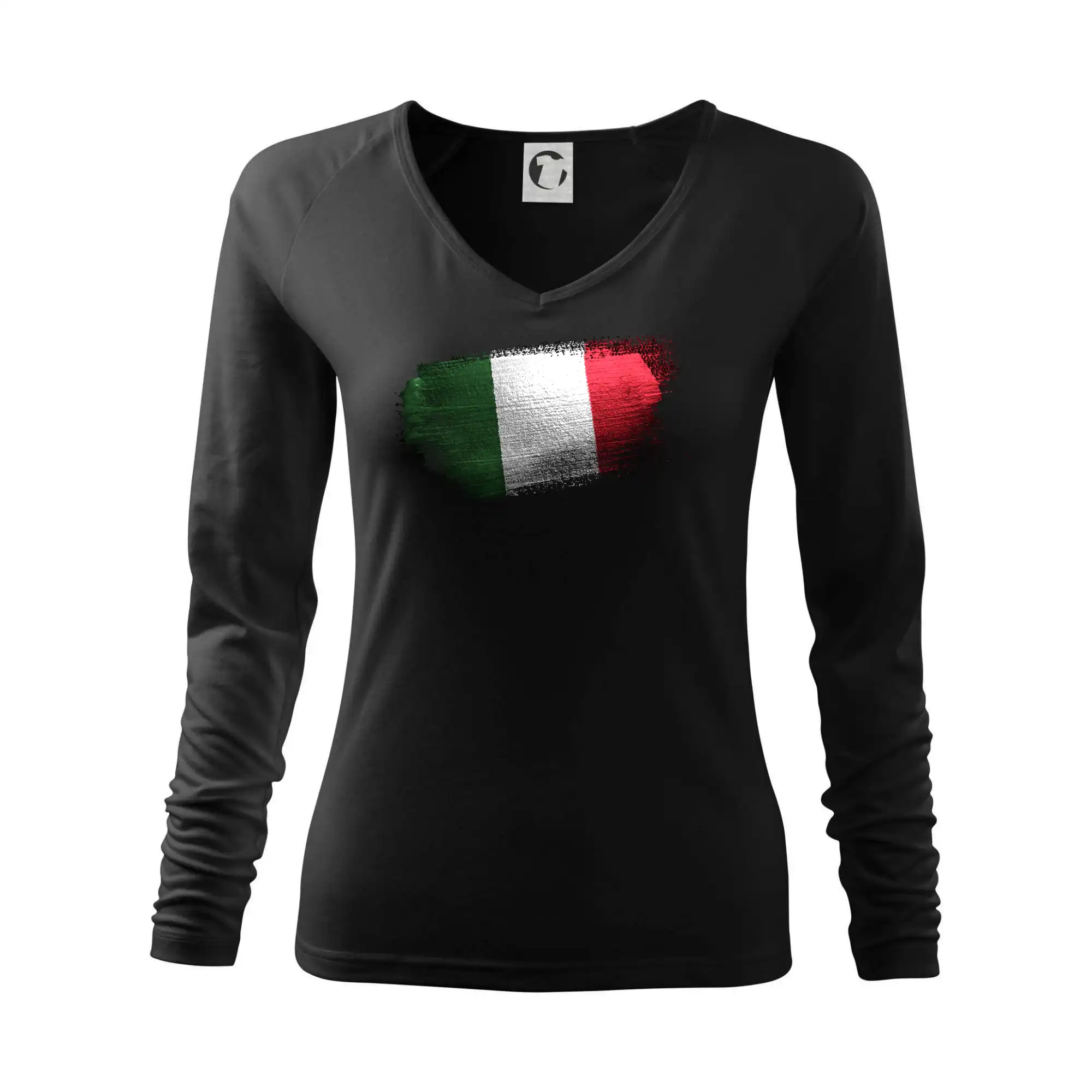 Tričká Taliansko - Talianska vlajka ohryzaná - Tričko dámske Elegance