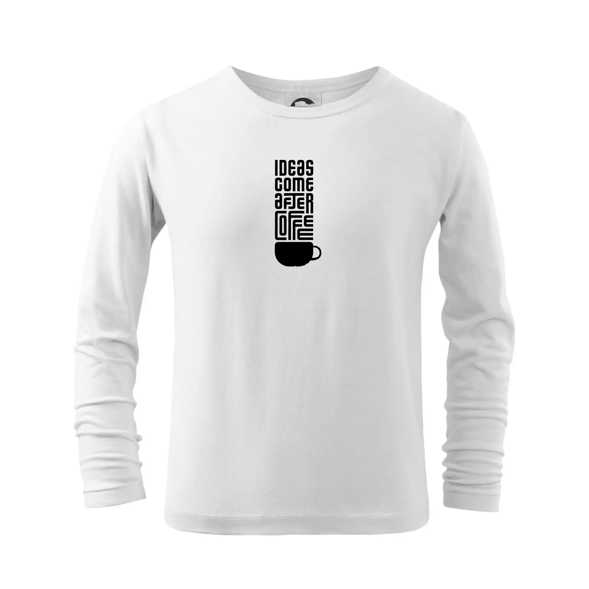 Motívy pre baristu a milovníkov kávy - Ideas come after coffee - Tričko detské Long Sleeve