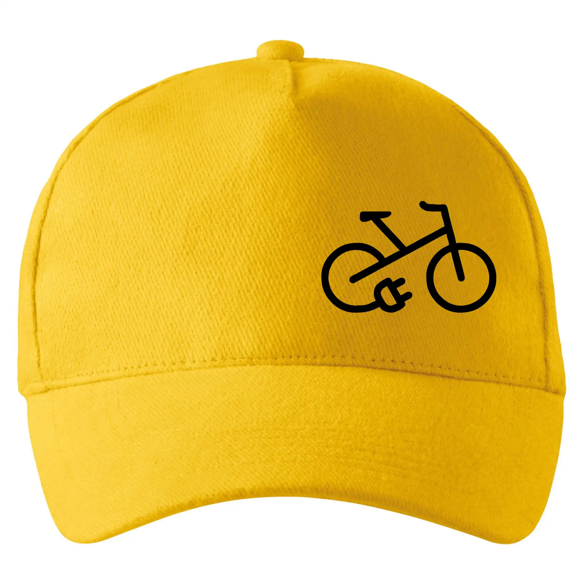 Tričko ako darček pre cyklistu - Obrázok kolesa na prsníku ebike - Šiltovka so zahnutým šiltom a mosaznou sponou