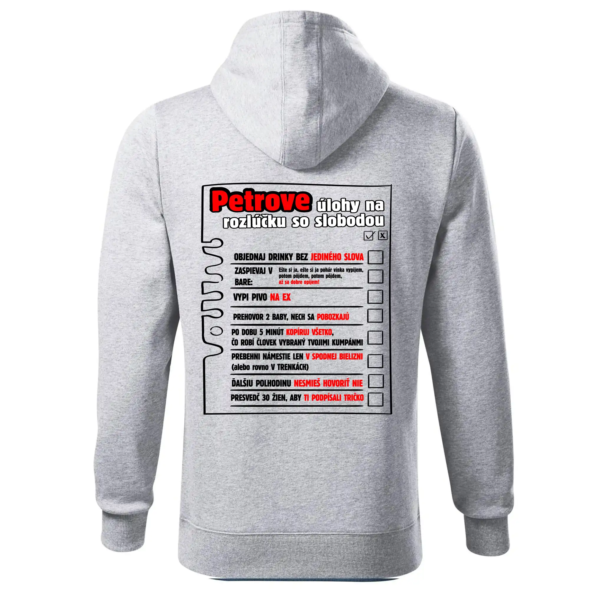 Tričko na rozlúčku s úlohami na chrbte + nápis ženích