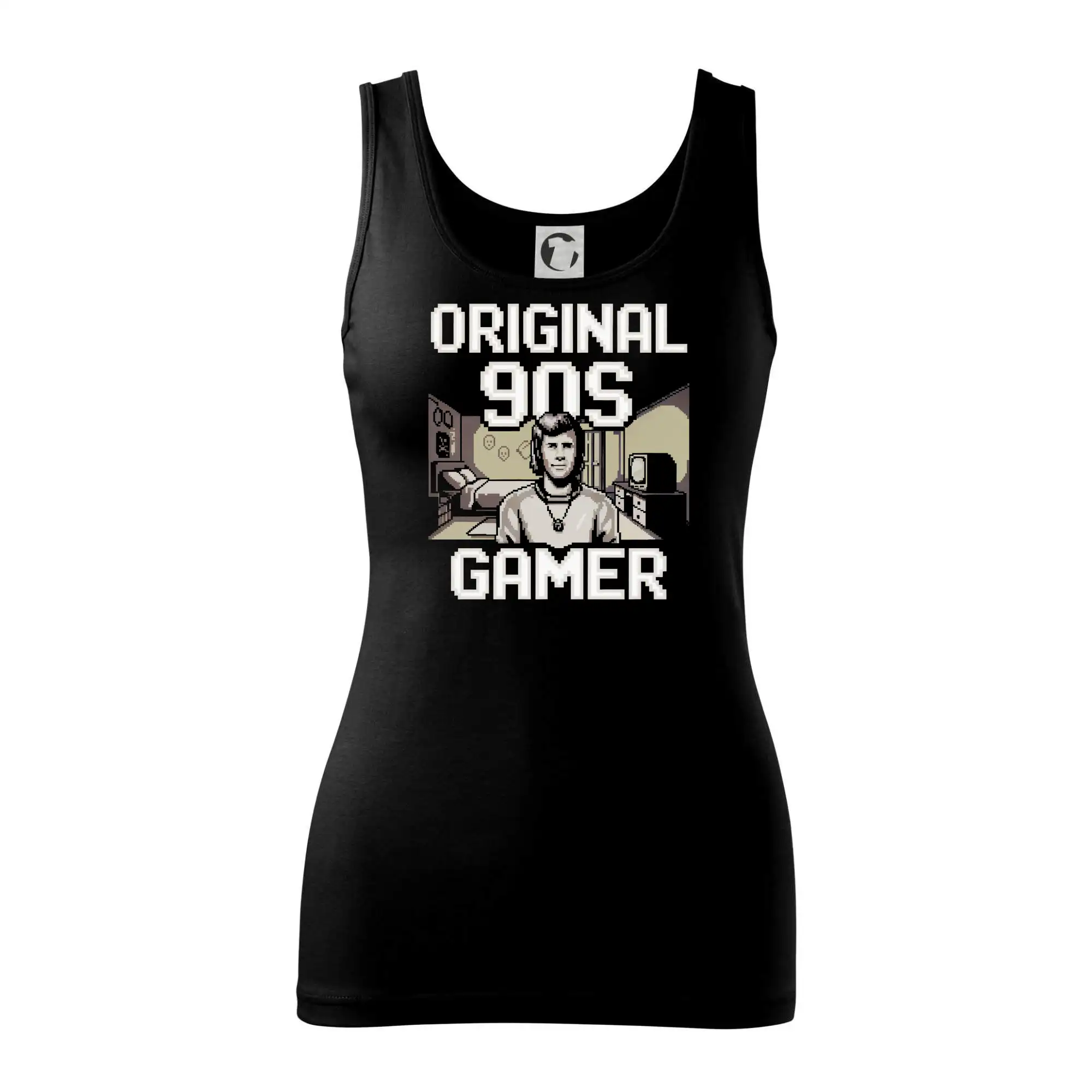 Tričká pre ajťákov - Original 90s gamer - béžový - Dámske tielko