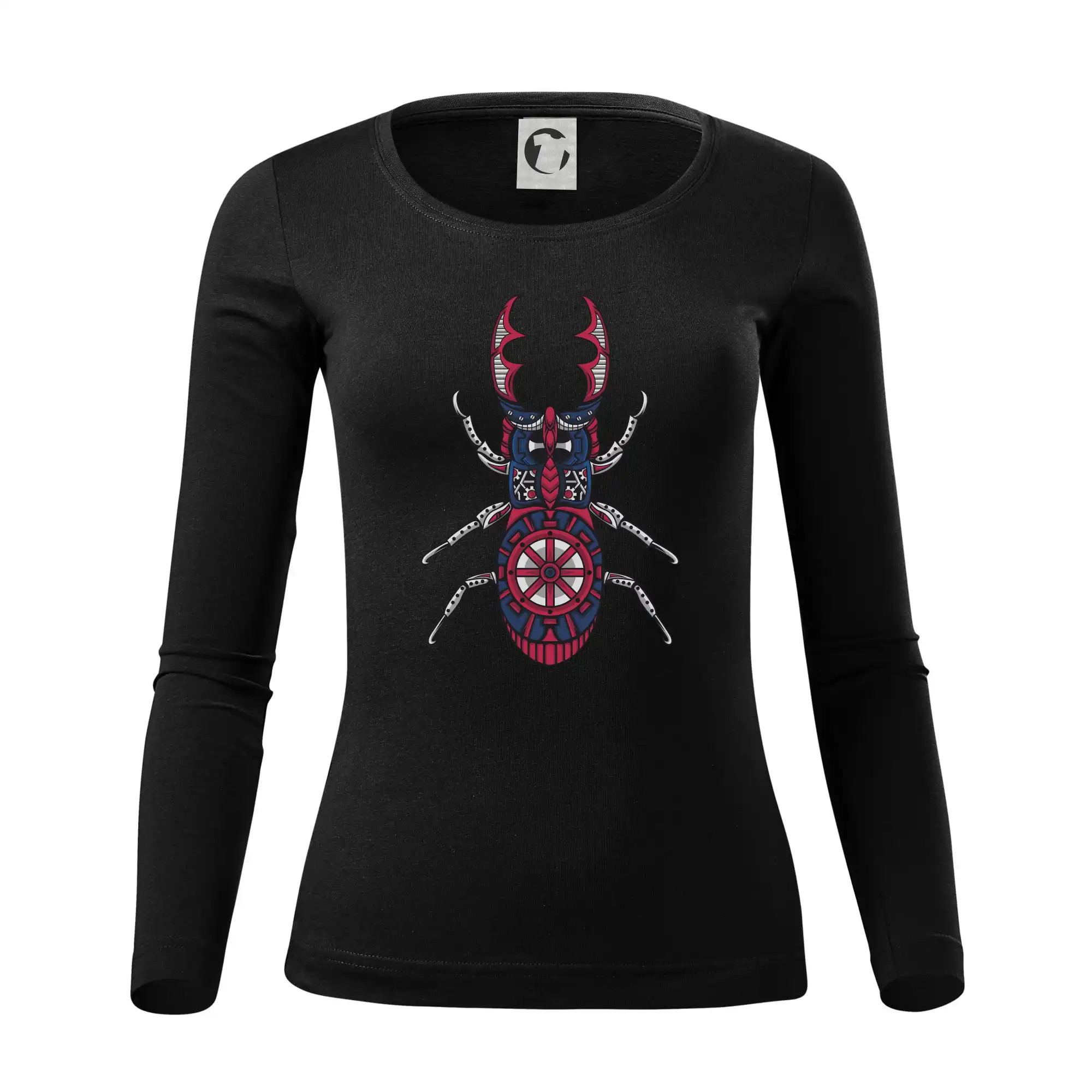 Tričká s potlačou steampunk - Steampunk roháč farebný - Dámske tričko FIT-T LS - zužené