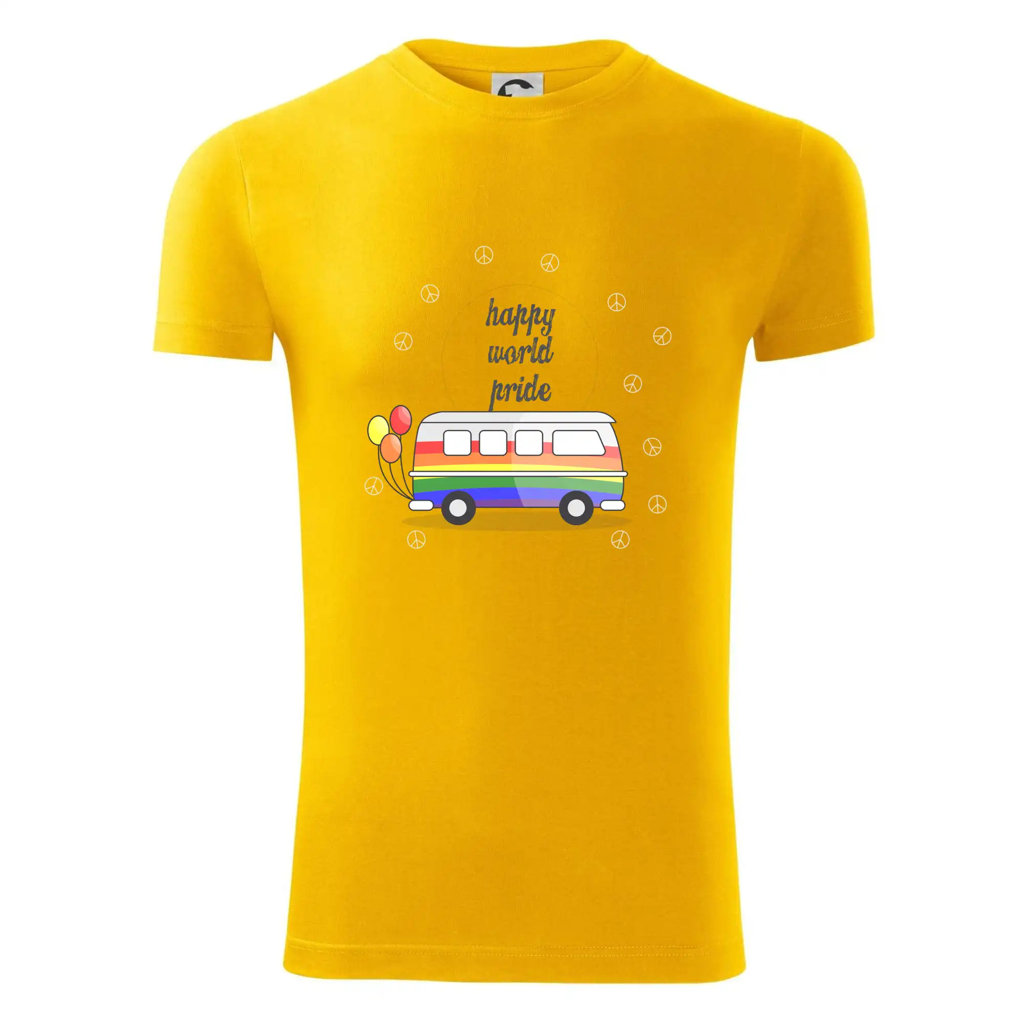 Tričká pre LGBT a Queer komunitu - Happy world pride - Viper FIT - Pánske zúžené tričko