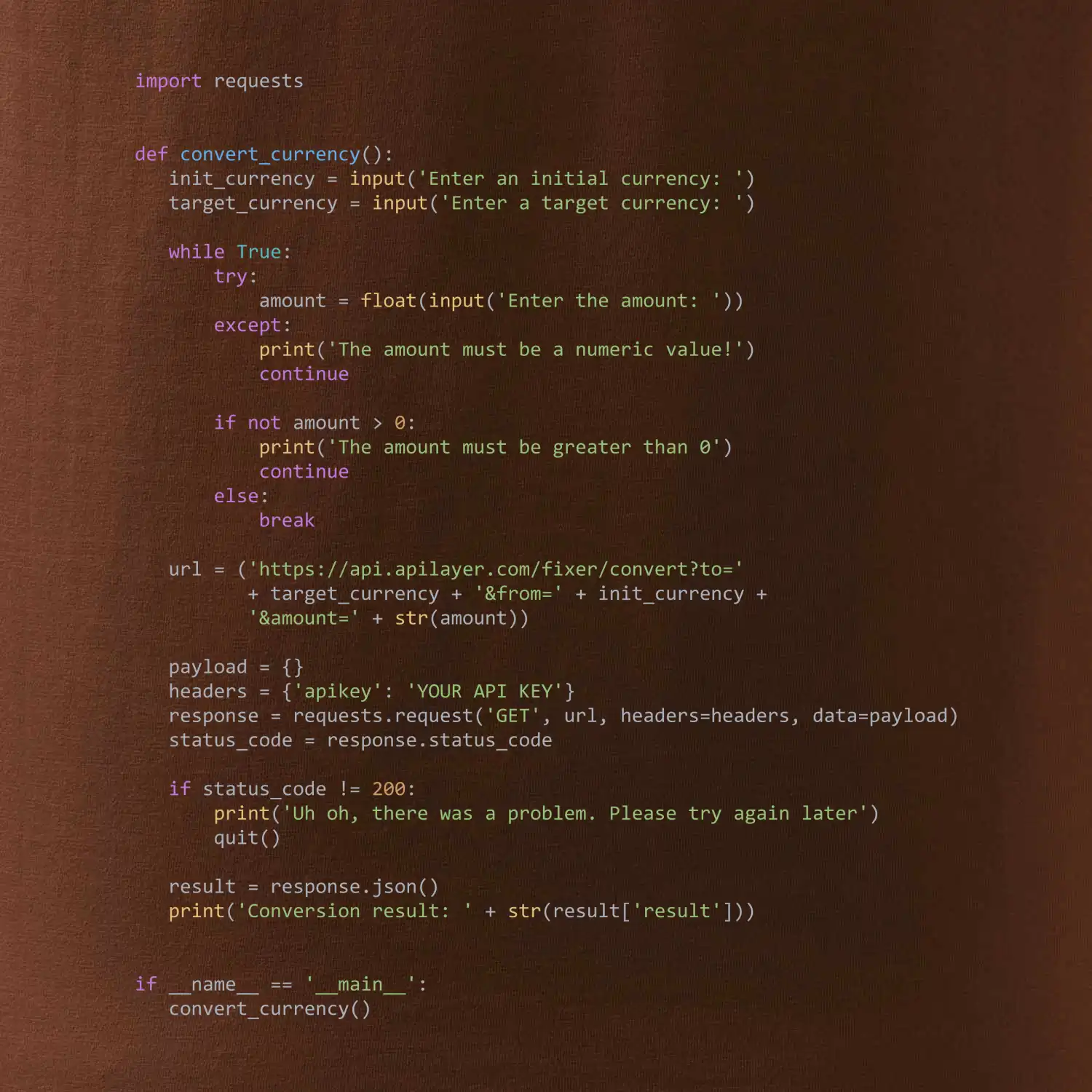 Python Prevodnik měn