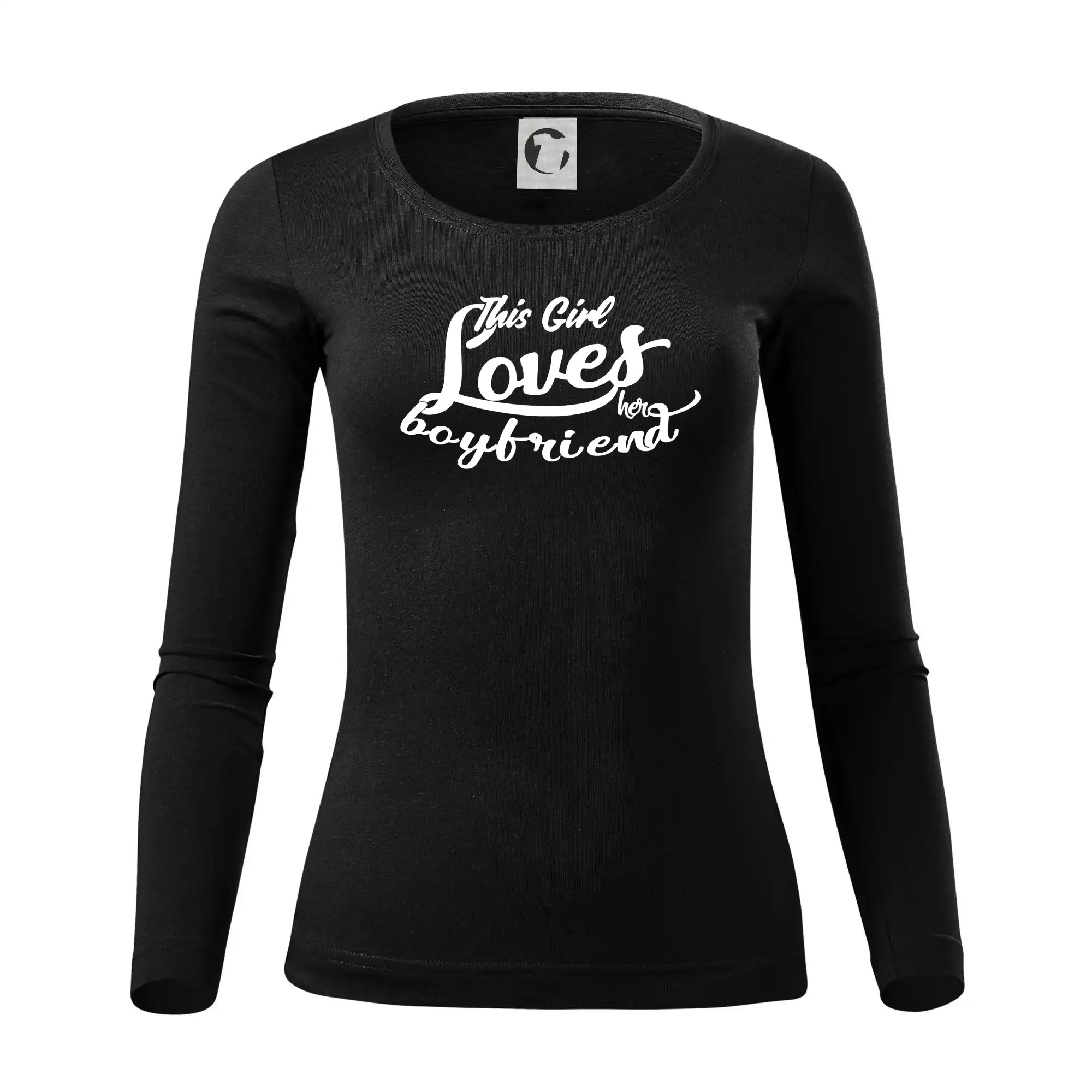 Tričká na párty - This Girl Loves her Boyfriend - Dámske tričko FIT-T LS - zužené