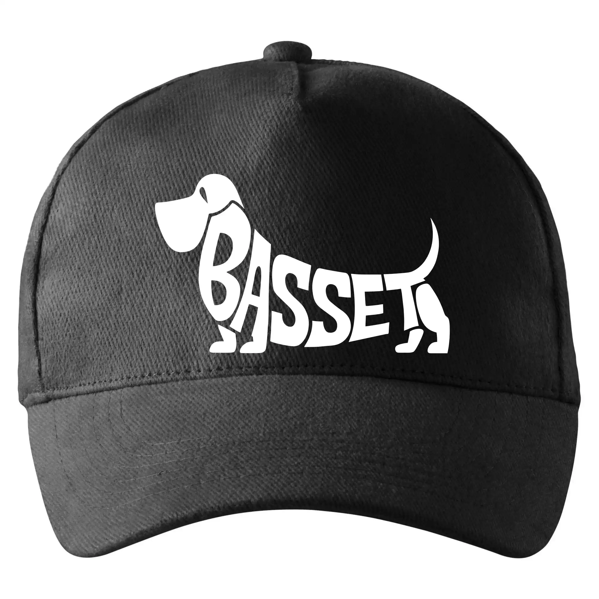 Ostatné psie plemená - Basset nápis v tele - Šiltovka so zahnutým šiltom a mosaznou sponou