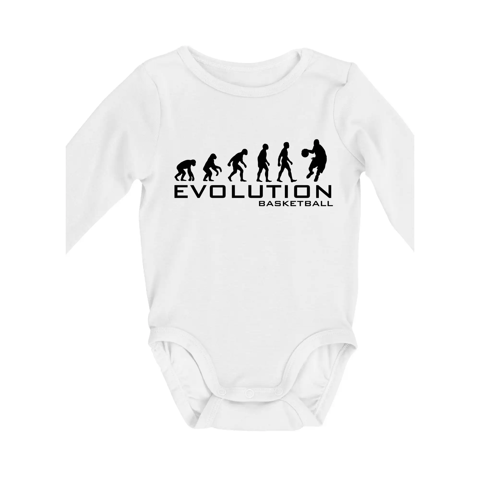 Tričká s potlačou evolúcia - Evolúcia Basketball - Body dojčenské s dlhým rukávom
