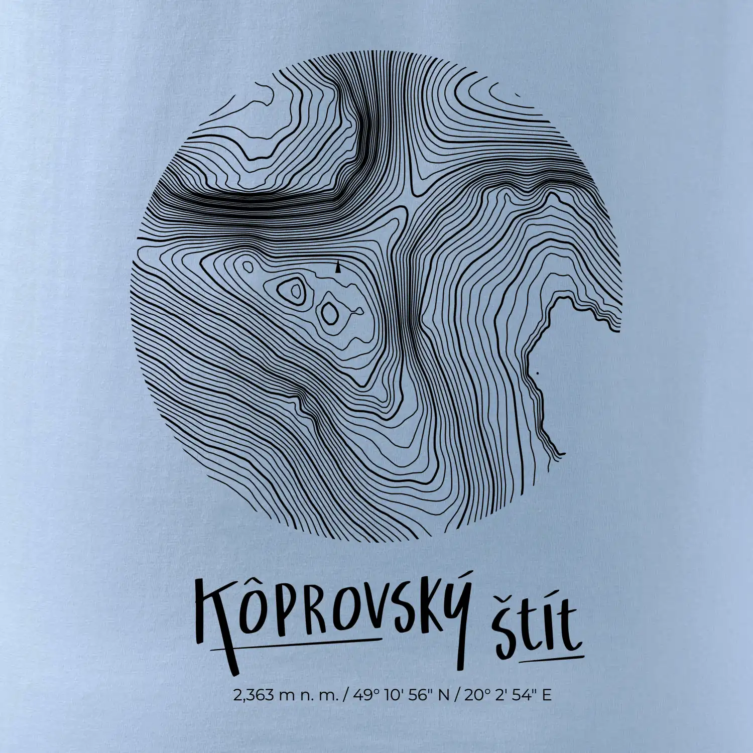 Kôprovský štít - vrstevnice v kruhu