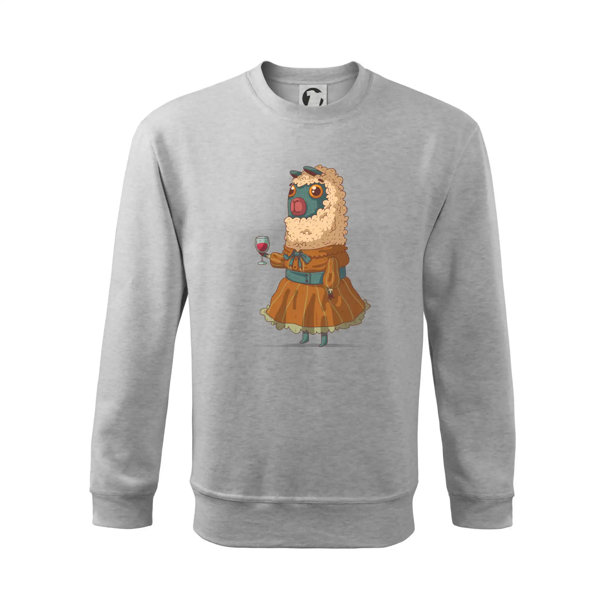 Alpaka s vínem žena