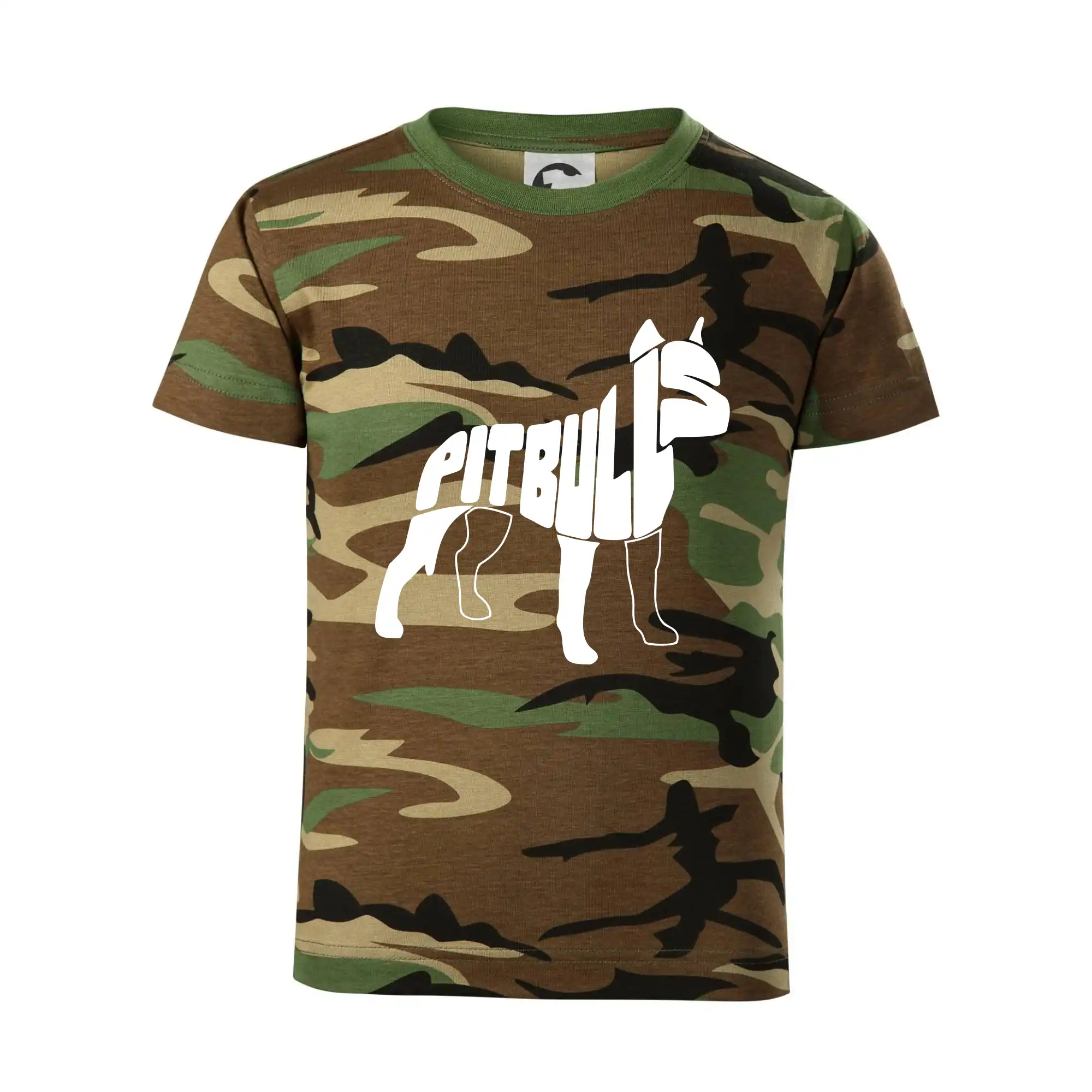 Ostatné psie plemená - Pit Bull Teriér - Detské maskáčové tričko