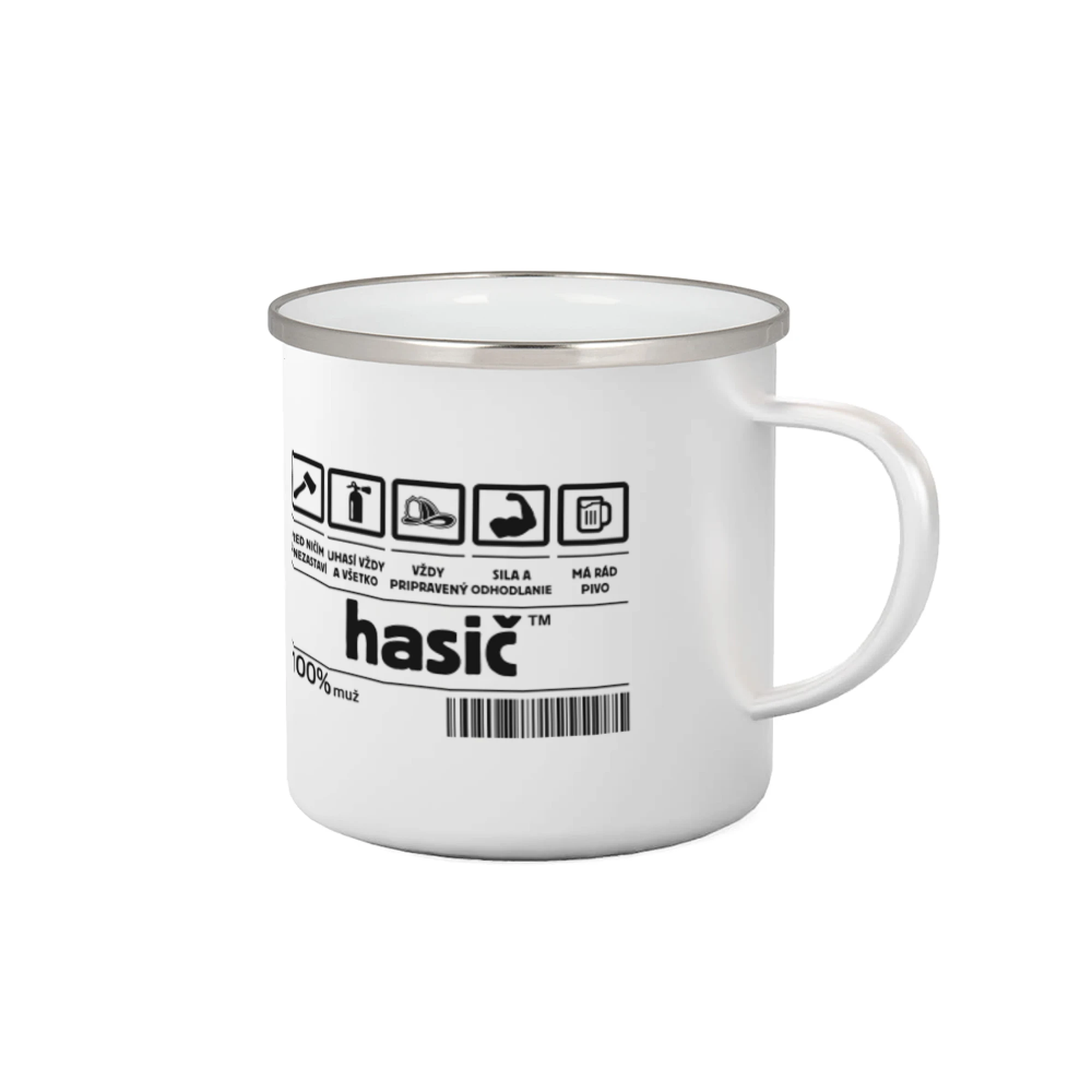 Originálne tričká pre hasičov - Čiarový kód - Hasič / hasička - Plecháčik