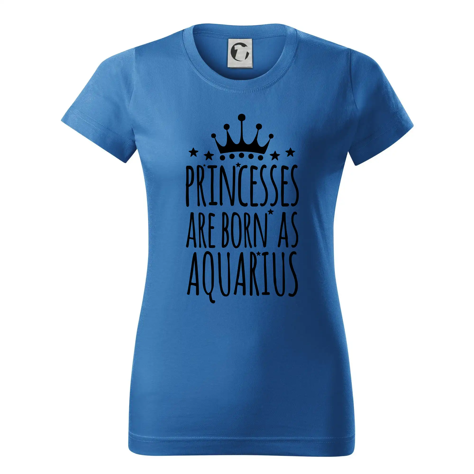 Tričká vodnár - Princesses are born as Aquarius - Vodnár - Dámske tričko basic - ľahko voľnejšie a dlhšie