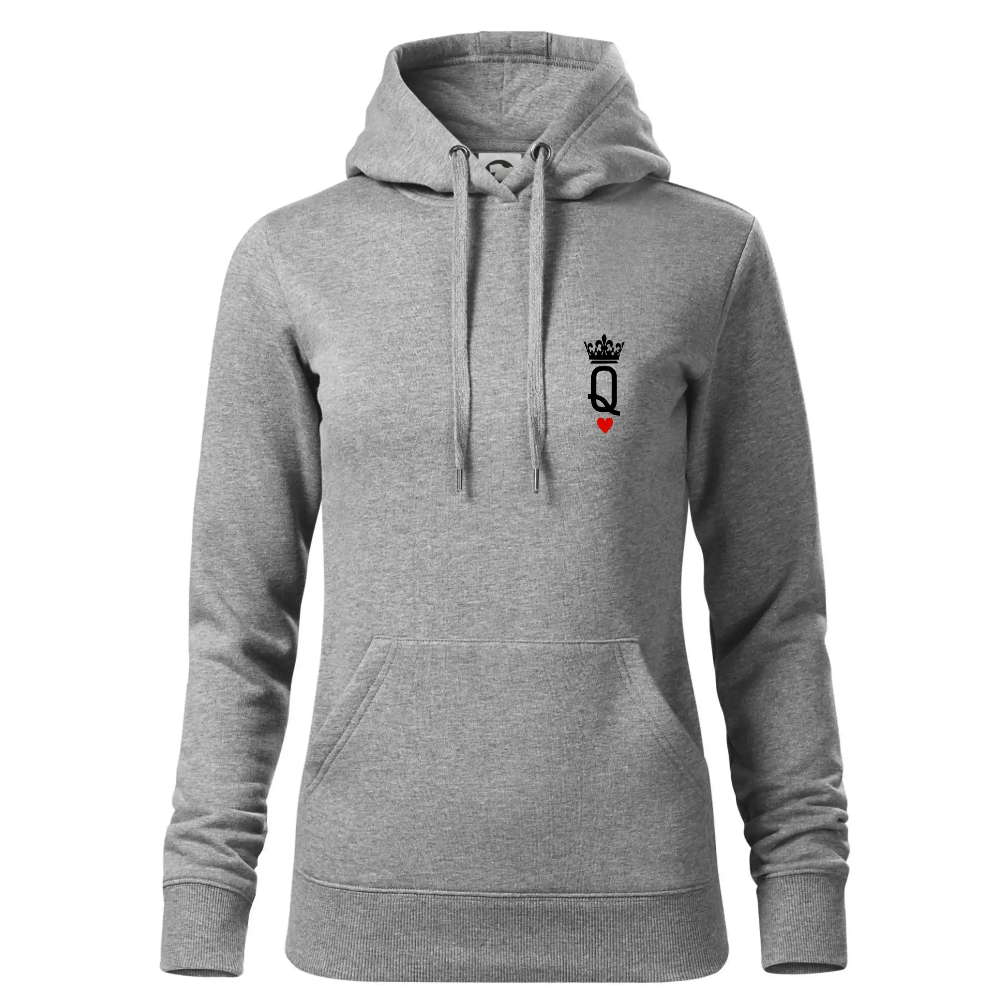 Tričká pre zamilovaných - King & Queen logo na prso - Mikina dámská Cape s kapucí