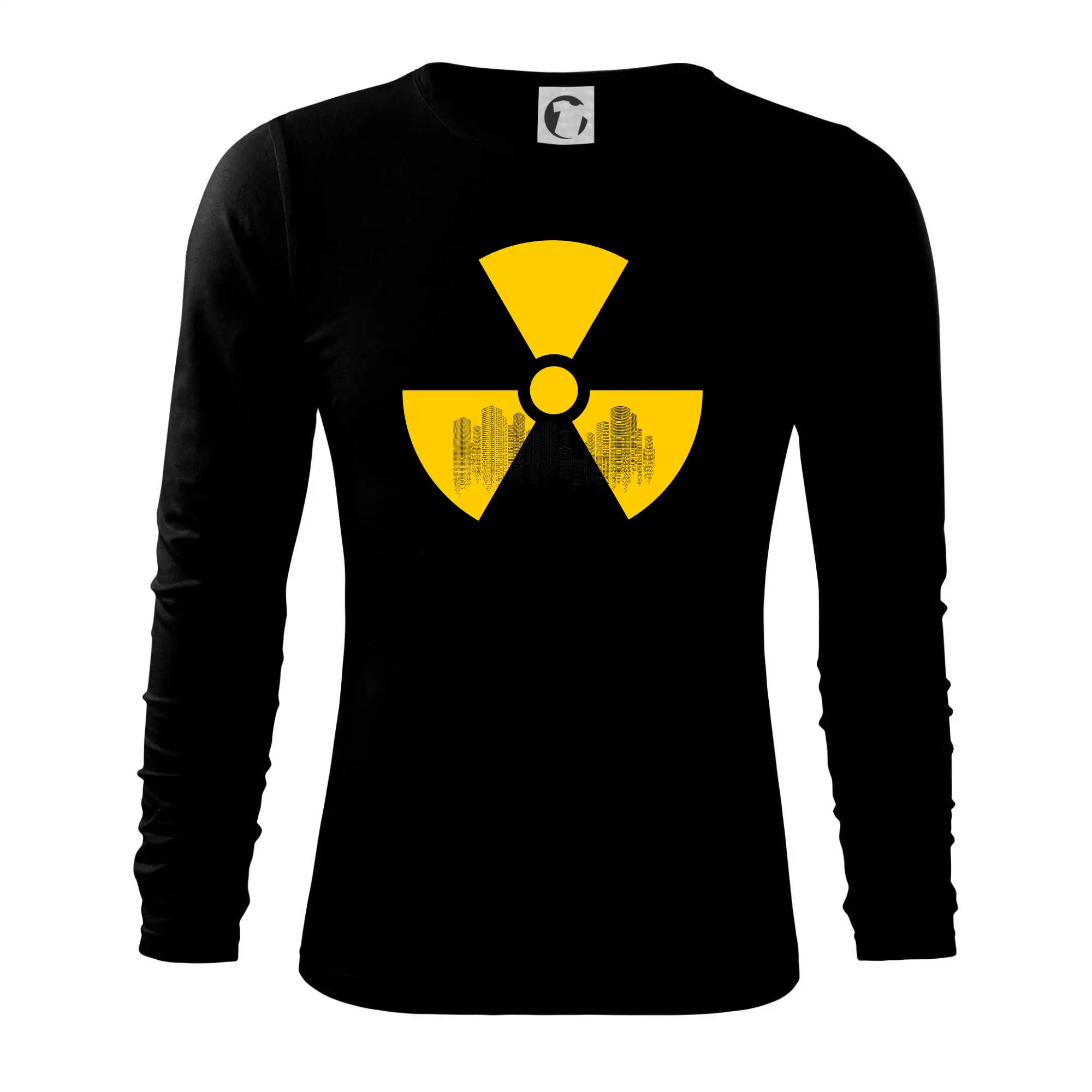 Grafické tričká - Rádioaktivita - silueta mesta - Tričko s dlhým rukávom FIT-T long sleeve