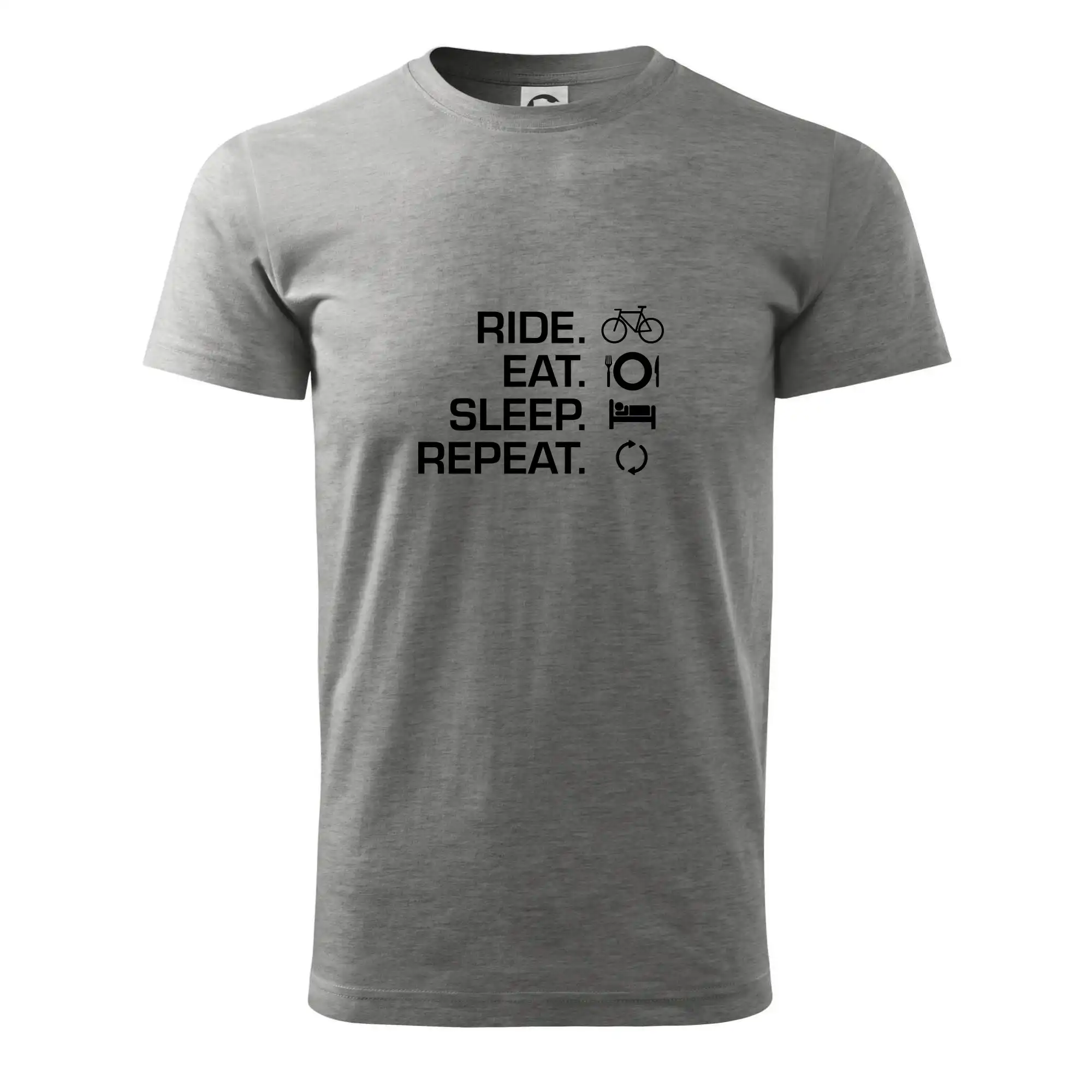 Tričko ako darček pre cyklistu - Ride Eat Sleep Repeat bicykel - Pánske tričko nižšej gramáže