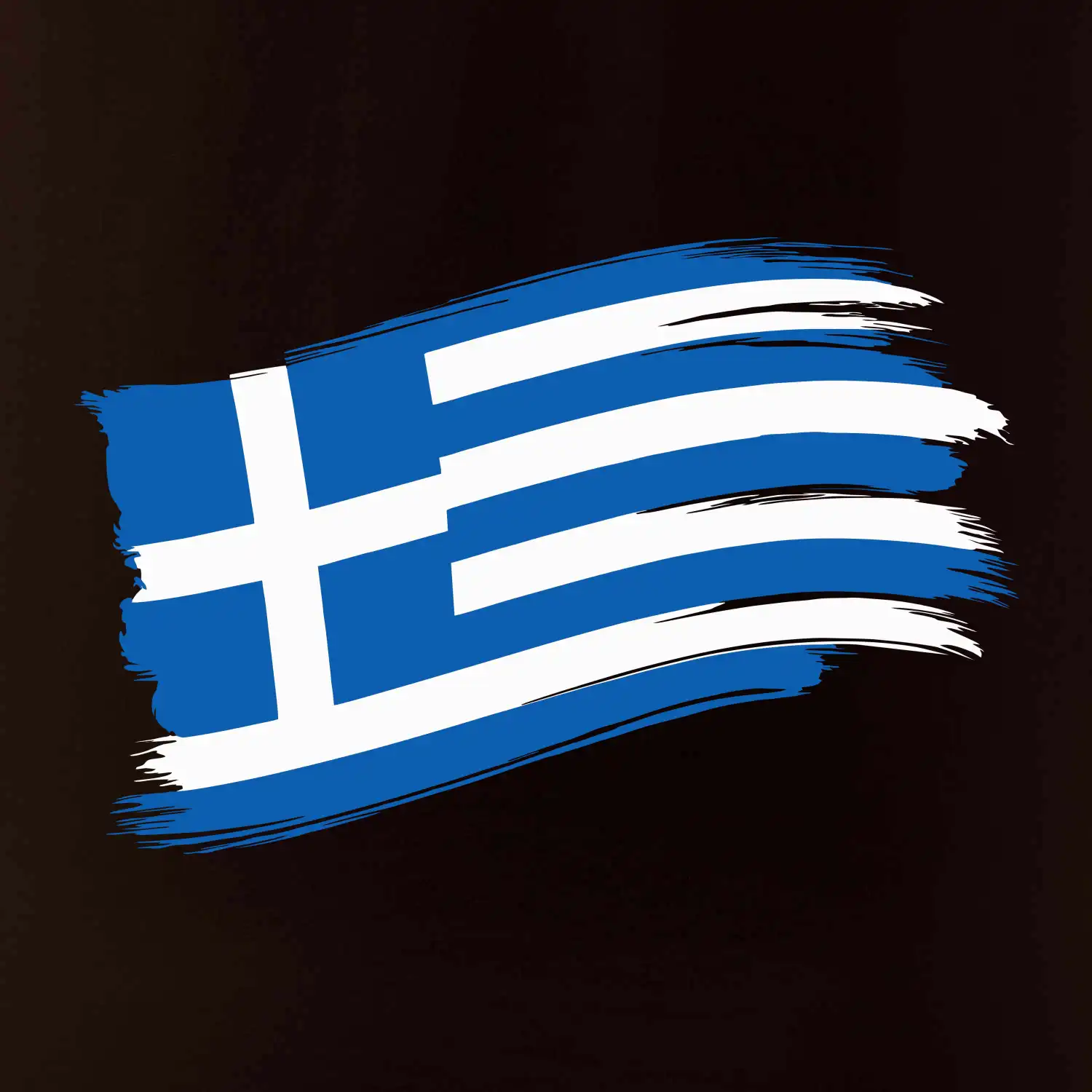 Řecko vlajka - štětkou